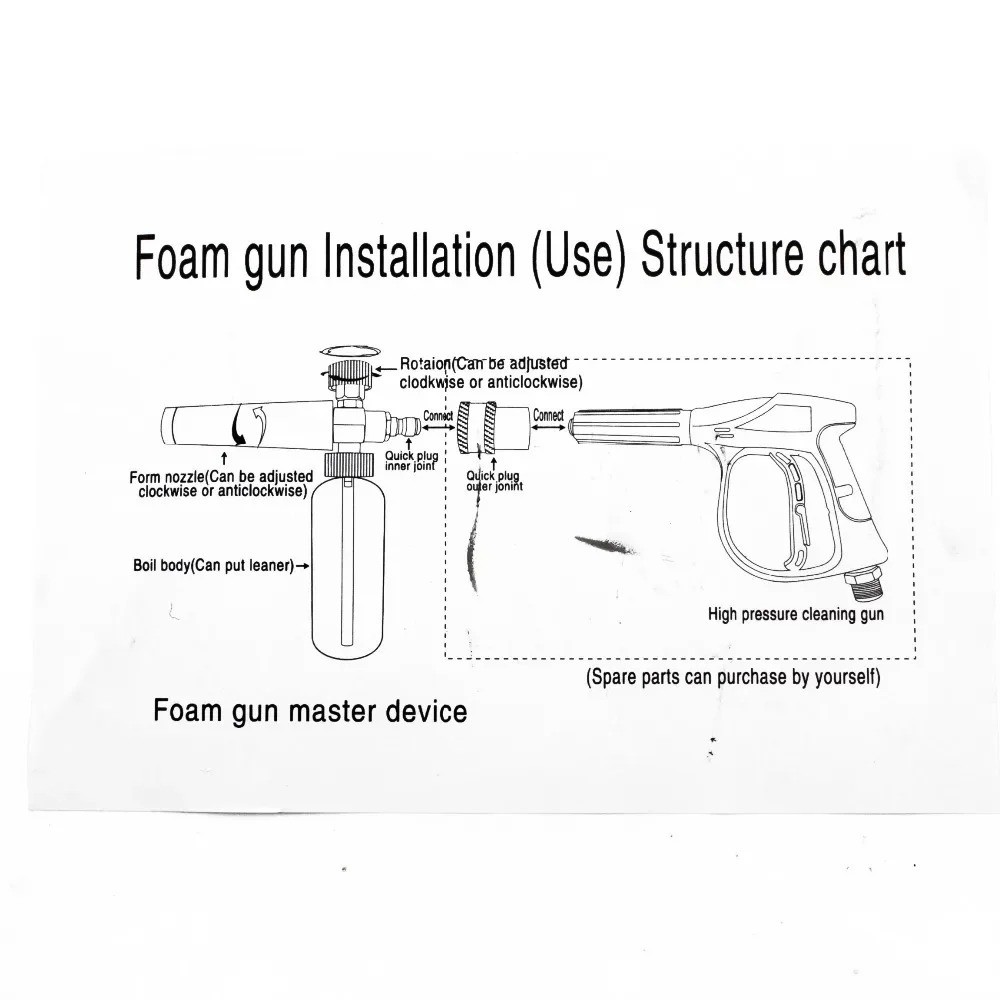 Car Cleaning Wash Pressure Washer Snow Foam Lance Cannon Sprayer Gun Soap Bottle