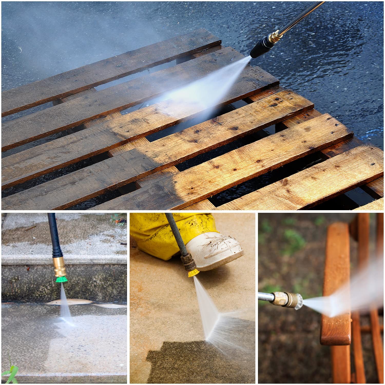 Pressure Washer Turbo Nozzle, 360° Rotating Power Washer Tips, 3400 PSI with …