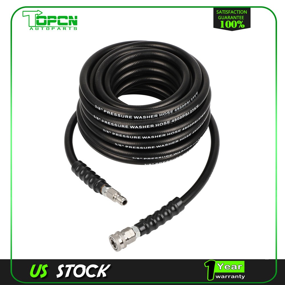 50FT 3/8″ Hot Water Pressure Washer Hose Rubber Power Washer Hose 4800 psi
