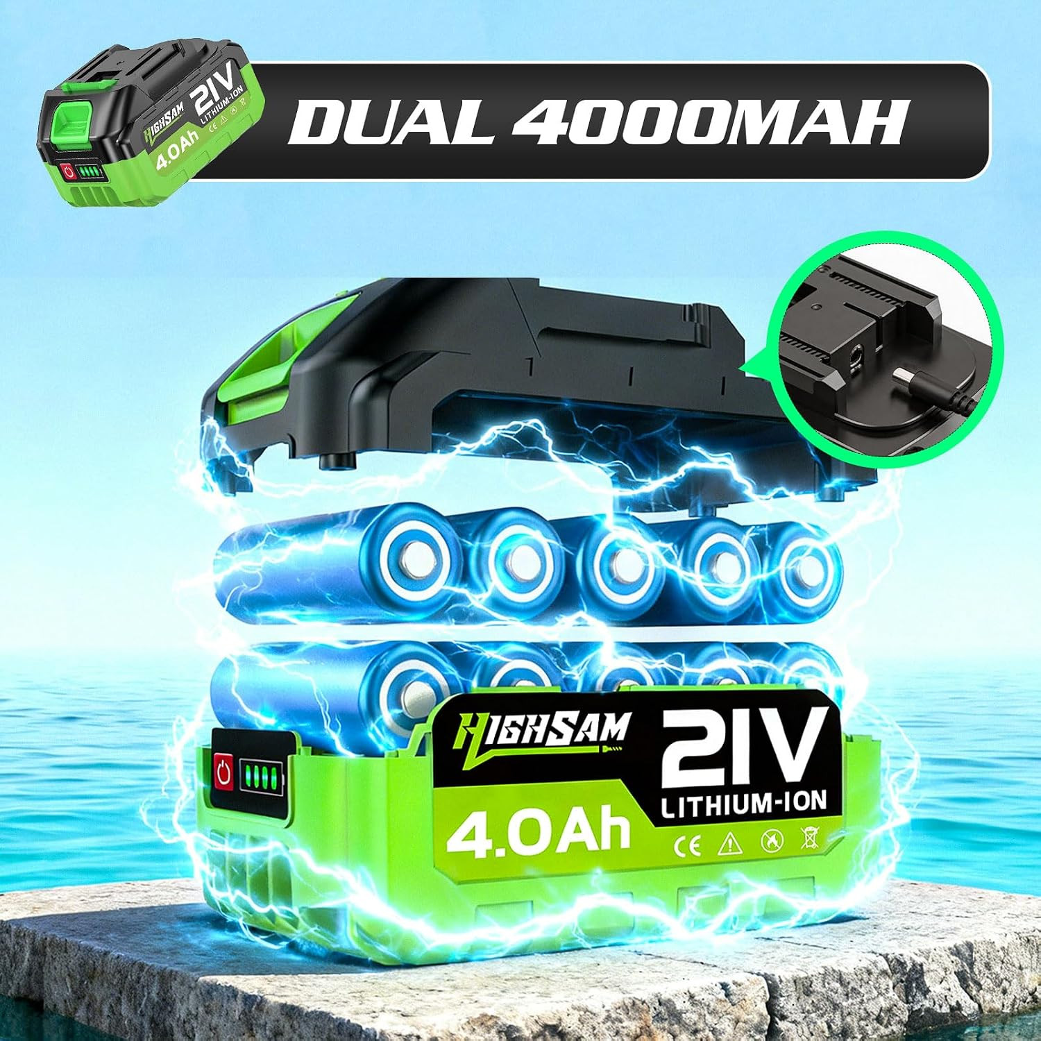 Cordless Portable Washer for Car, Handheld Washer with Brushless Motor, 2 X 4.0