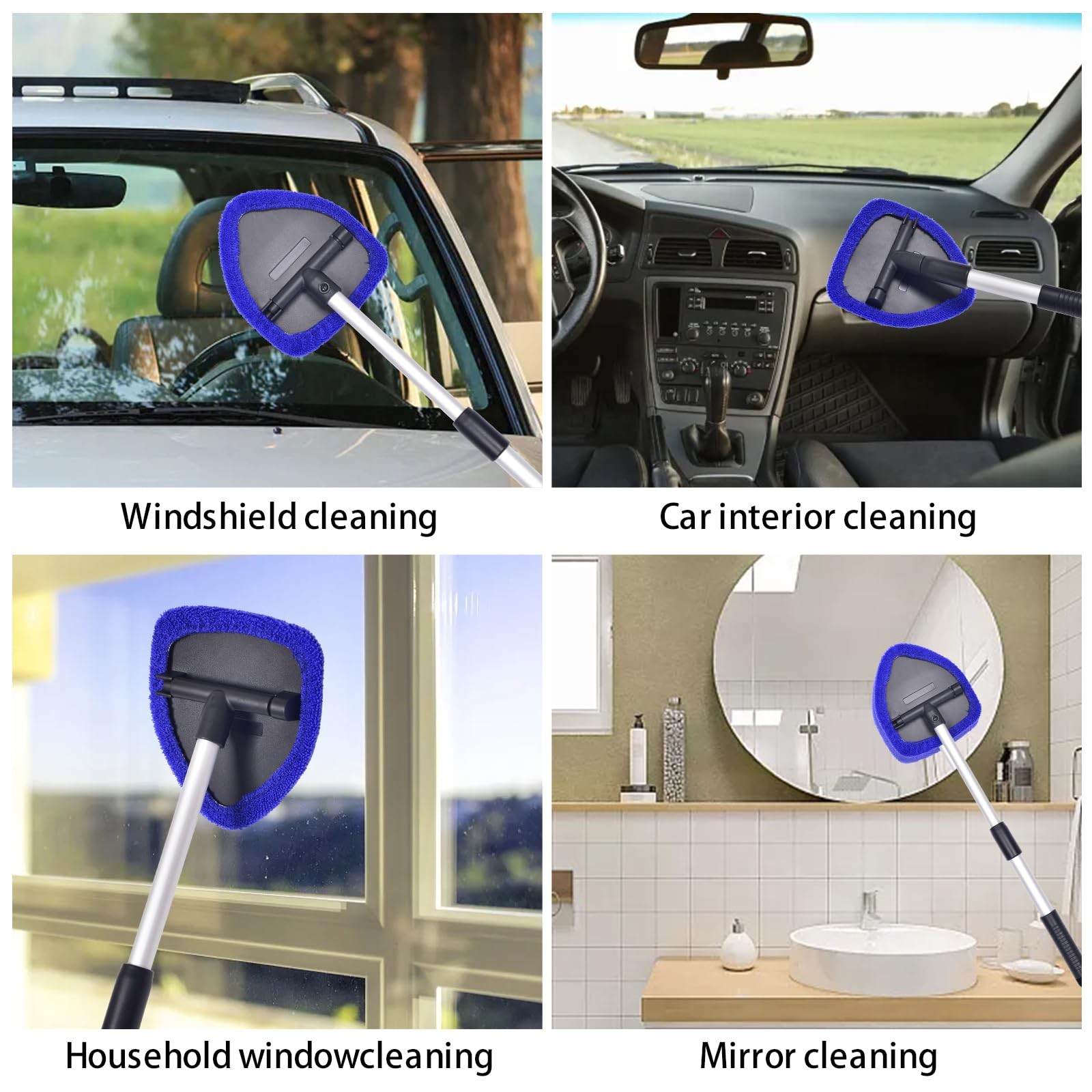 Windshield Cleaner, Car Cleaning Tool with 3 Reusable and Blue1