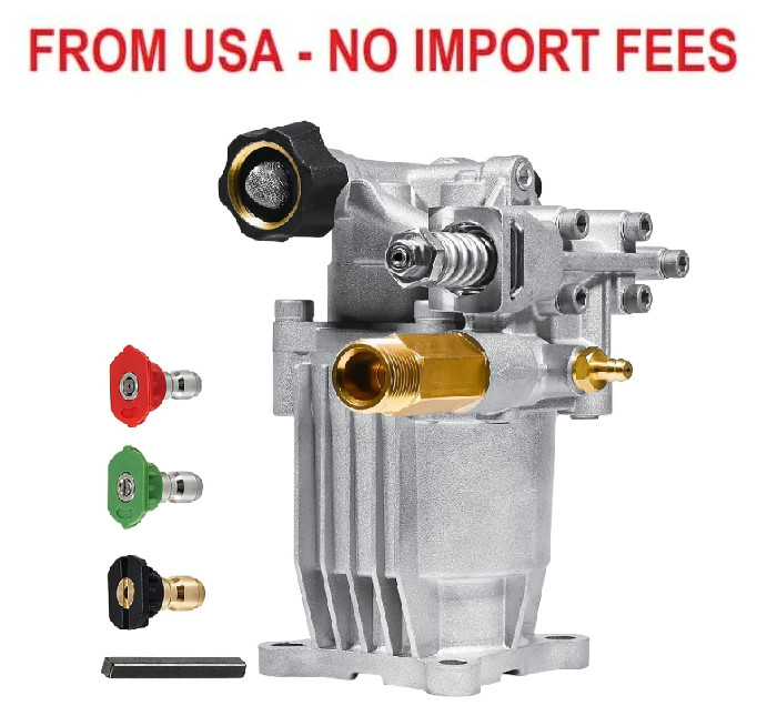 TOOLCY 3/4″ Shaft Horizontal Pressure Washer Pump, 2600-3300 PSI @ 2.5 GPM – Pow