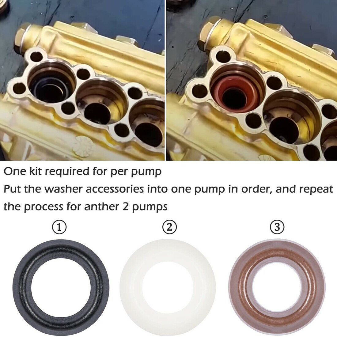 Packing Water Seal Kit 5019006400 for ZWD ZWDK Series Pressure Washer Pump 15MM
