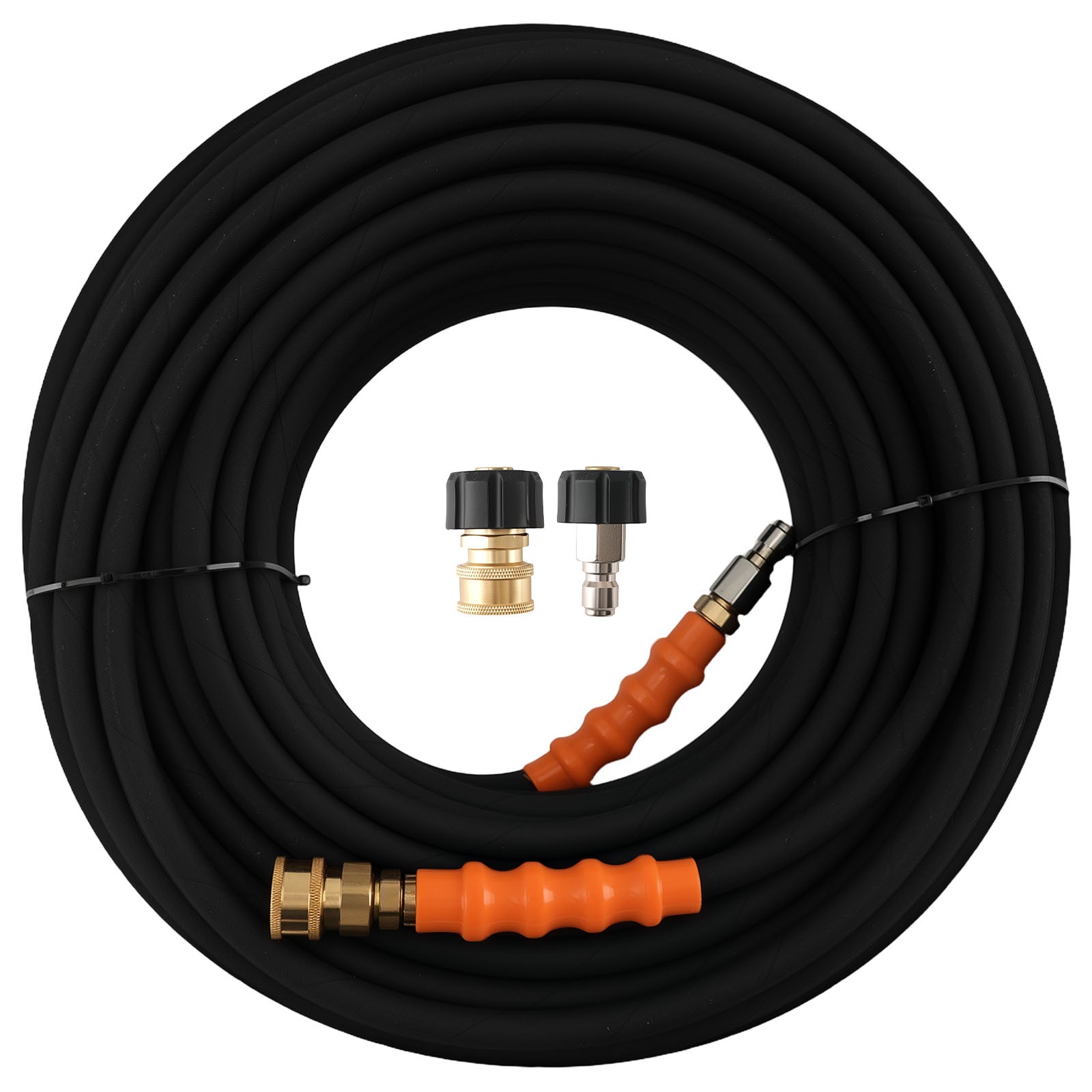150FT 1/4″ Power Washer Hose 4200PSI Steel Wire Braided Kink Resistant Black