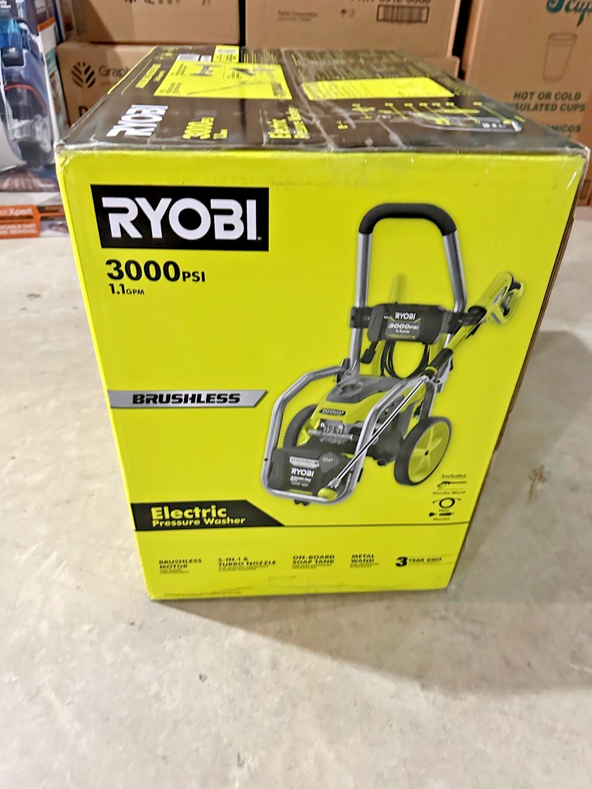*NEW* RYOBI RY143011VNM 3000 psi Brushless Elecric Pressure Washer w/ Soap Tank