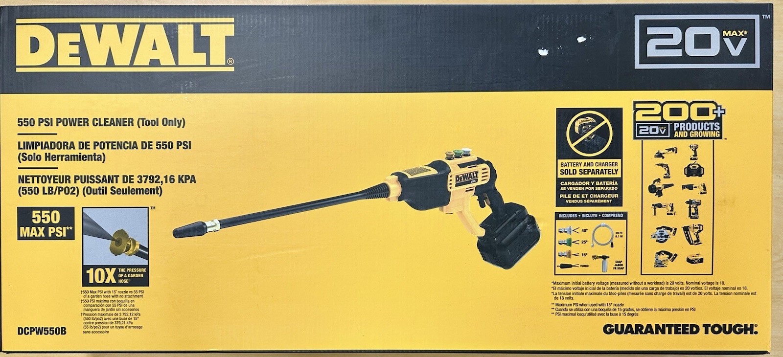 BRAND NEW DEWALT DCPW550B Power Cleaner Cordless Pressure Washer