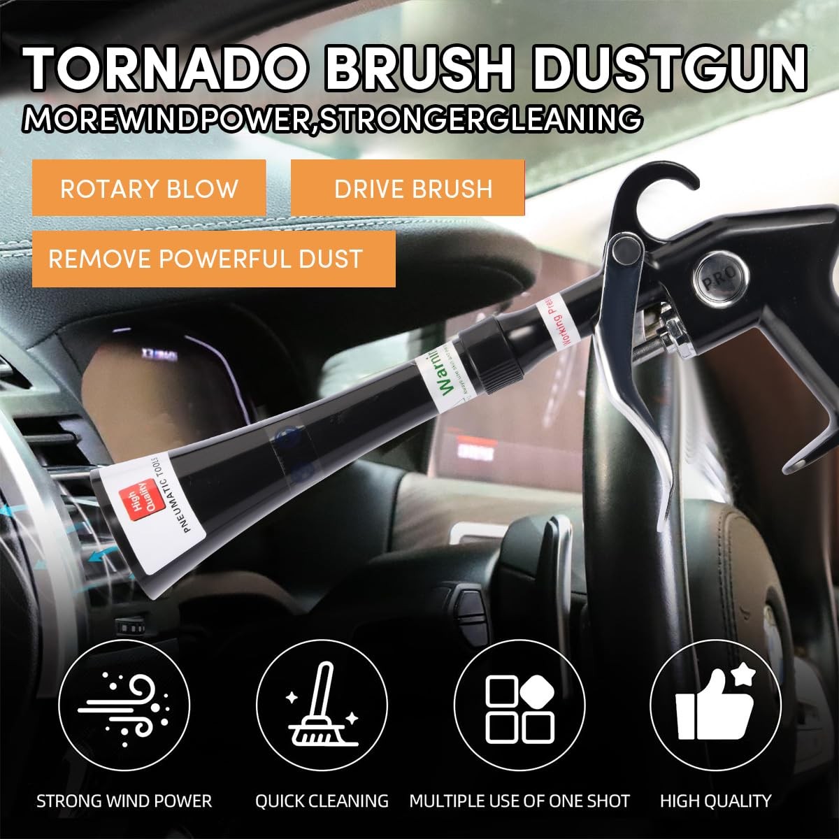 Tornado Air Blow Gun for Car Detailing – High Pressure Dry Cleaning with
