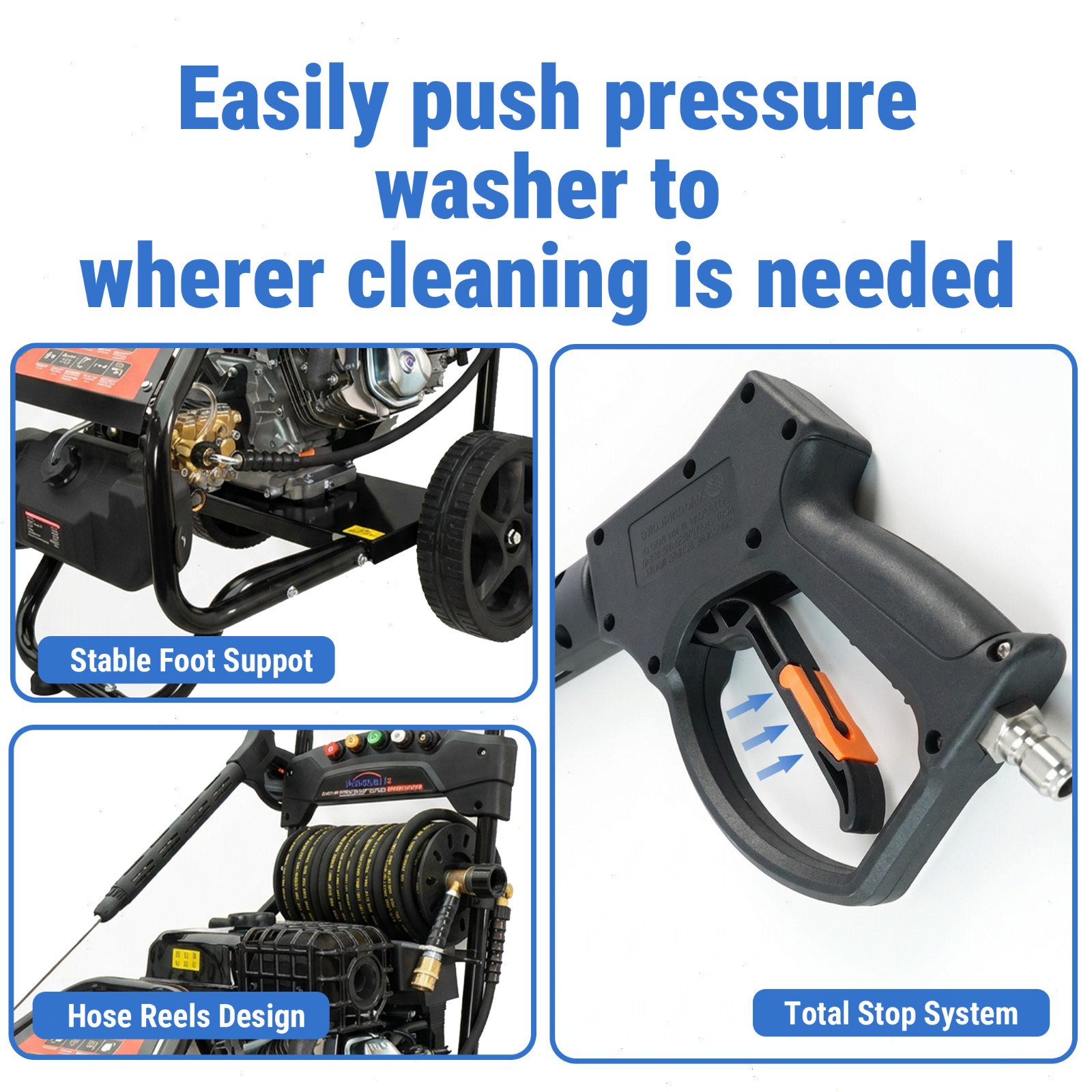 HoldwellS Gas Pressure Washer 4400 PSI 4.0 GPM Gas Powered Pressure Washer