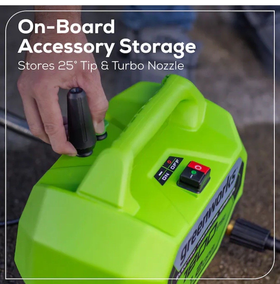 Greenworks GPW1805, 1800-PSI 1.2-GPM Cold Water Electric Pressure Washer, 2 Tip