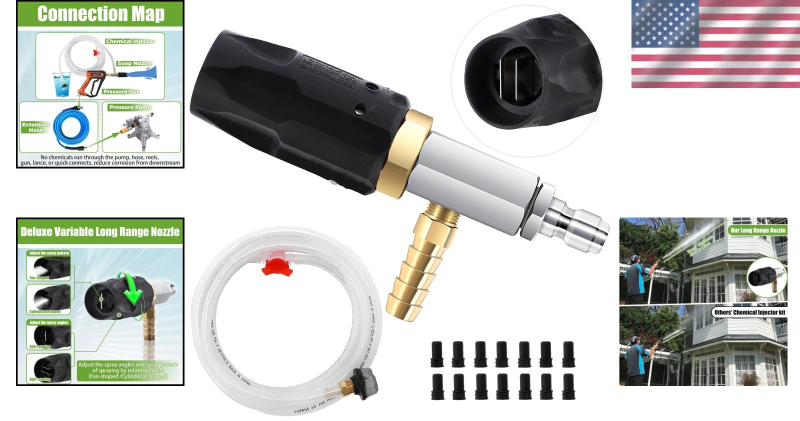 Long Range Chemical Injector Kit for Pressure Washer