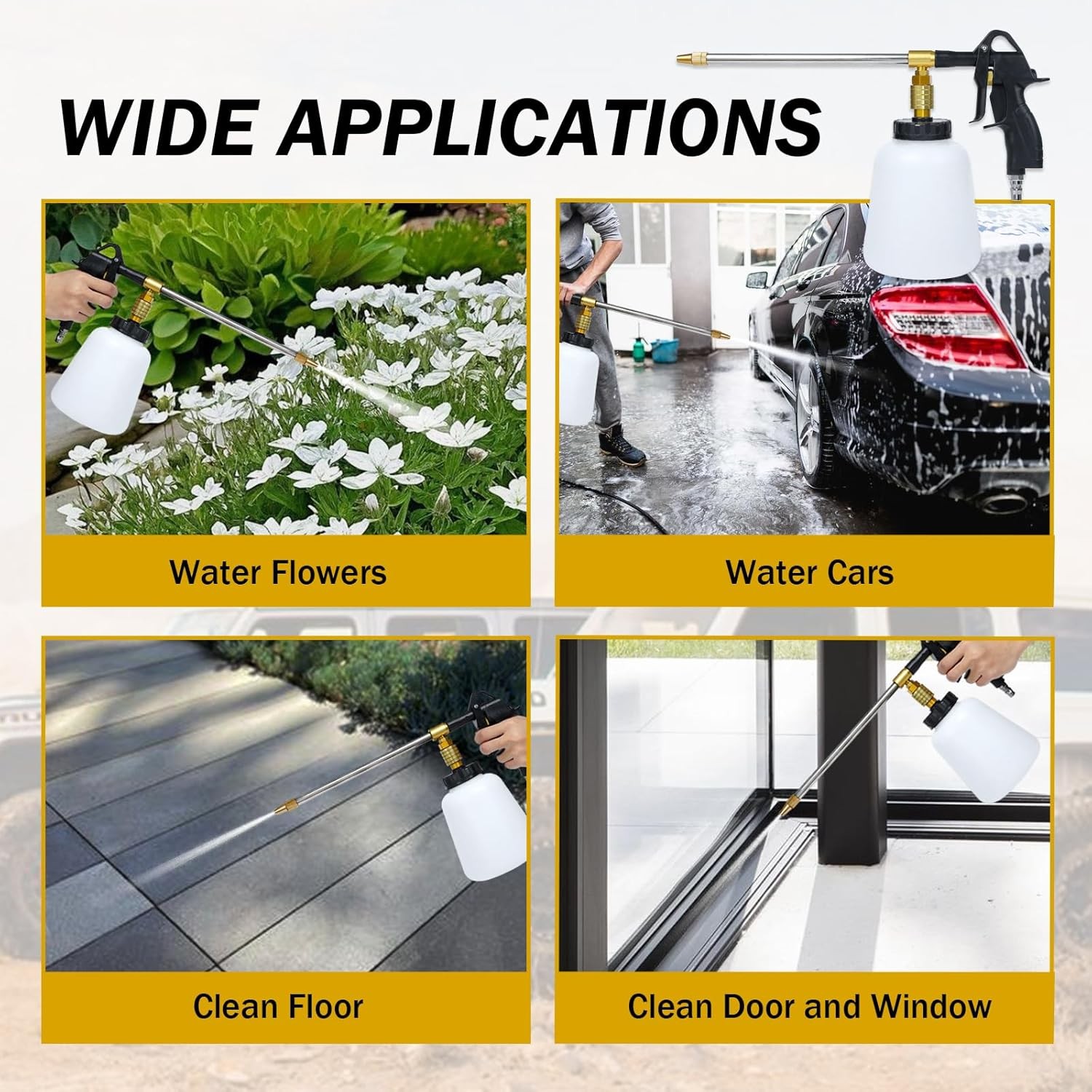 Car Cleaning Gun, High Pressure Air Blow Gun, Compressed Air Blower for Car