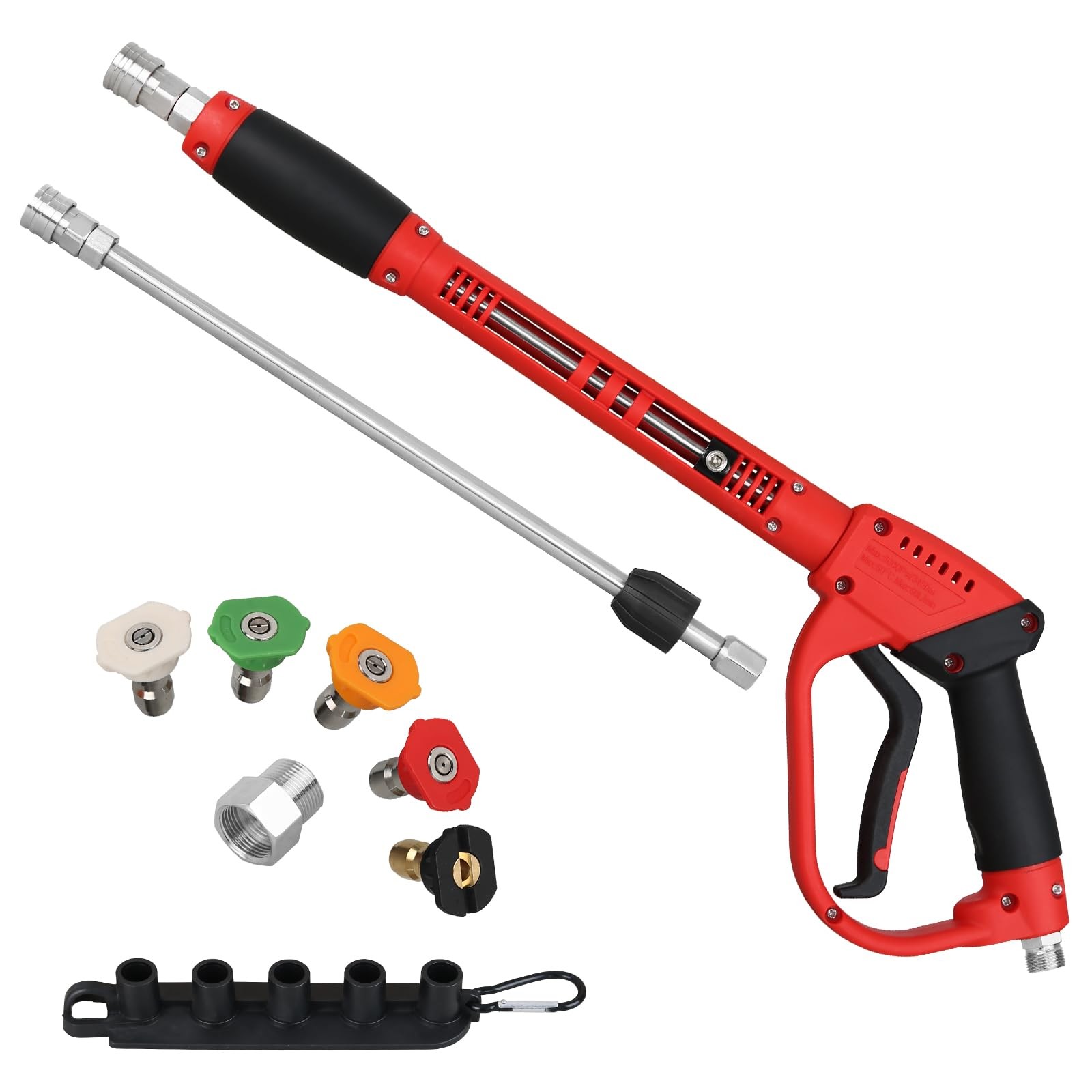 Pressure Washer Gun with Extension Wand Power Washer Gun M22 Fitting 5 Nozzle…