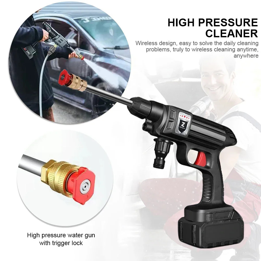 30Bar Cordless High Pressure Car Washer, Rechargeable 4000mAh Power Cleaner