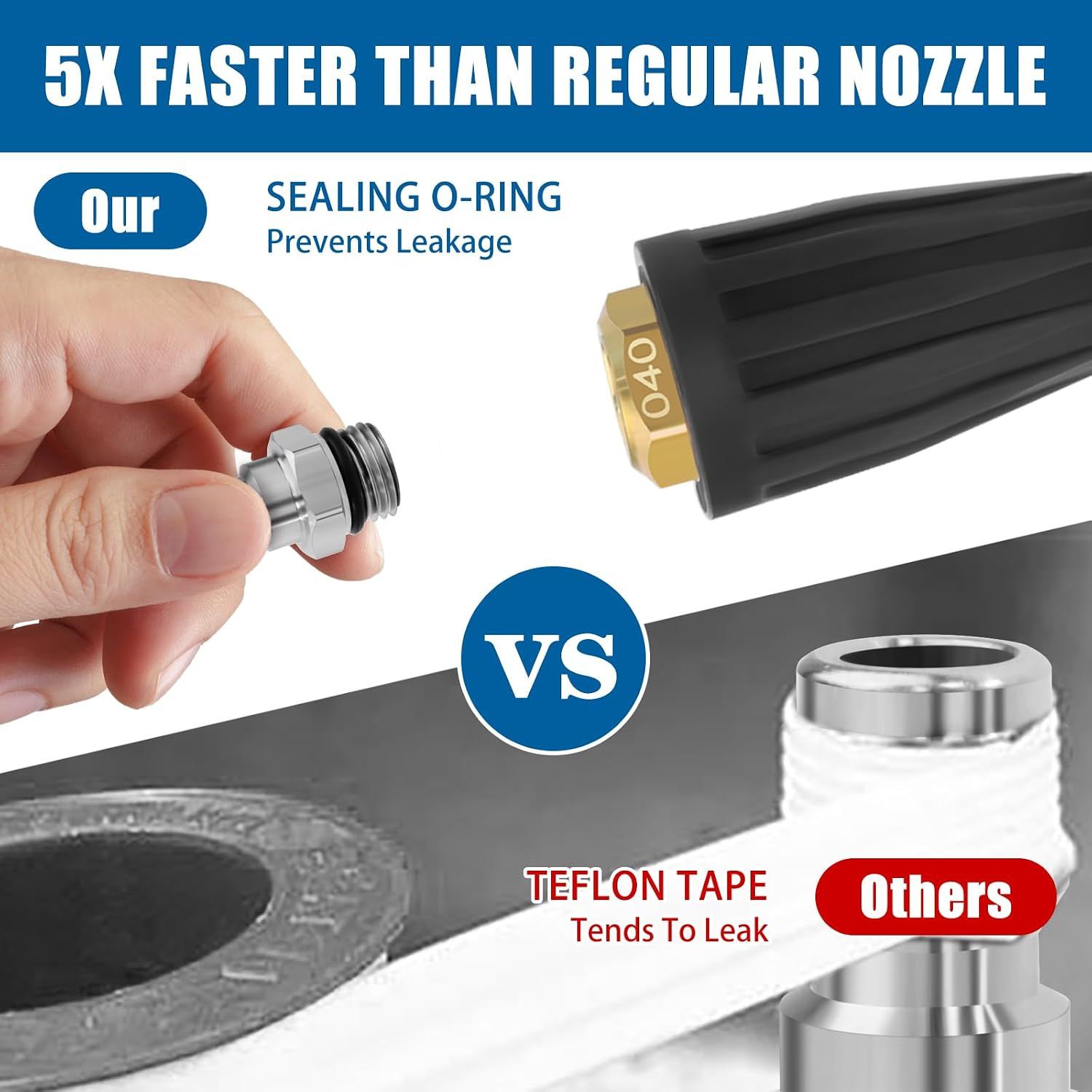 Pressure Washer Turbo Nozzle – 4000 PSI Rotating 360° Nozzle, 4.0 GPM, 4.0