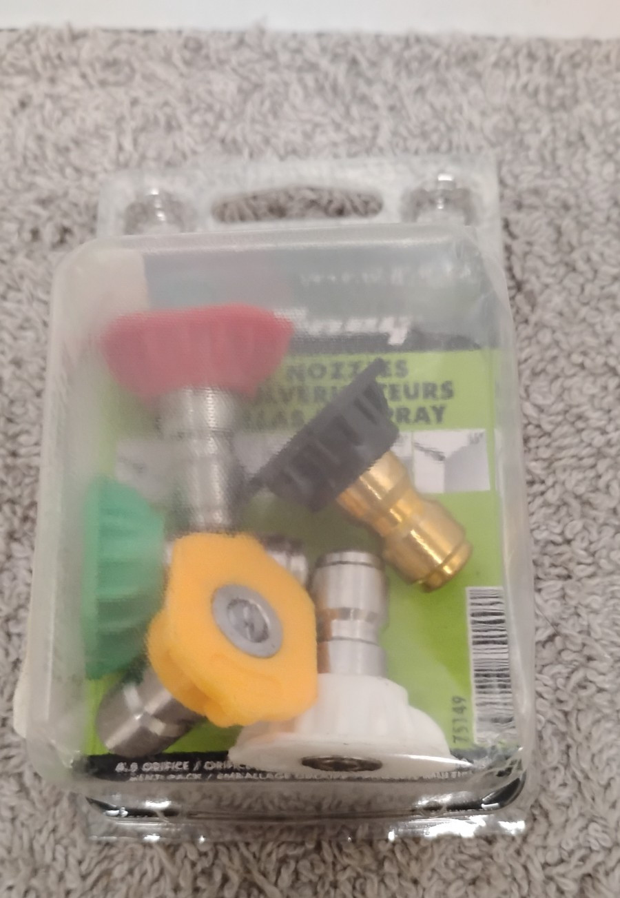 NEW FORNEY 75149 1/4″ PRESSURE WASHER SPRAY NOZZLES SET 0°, 15°, 25°, 40°, 65°.