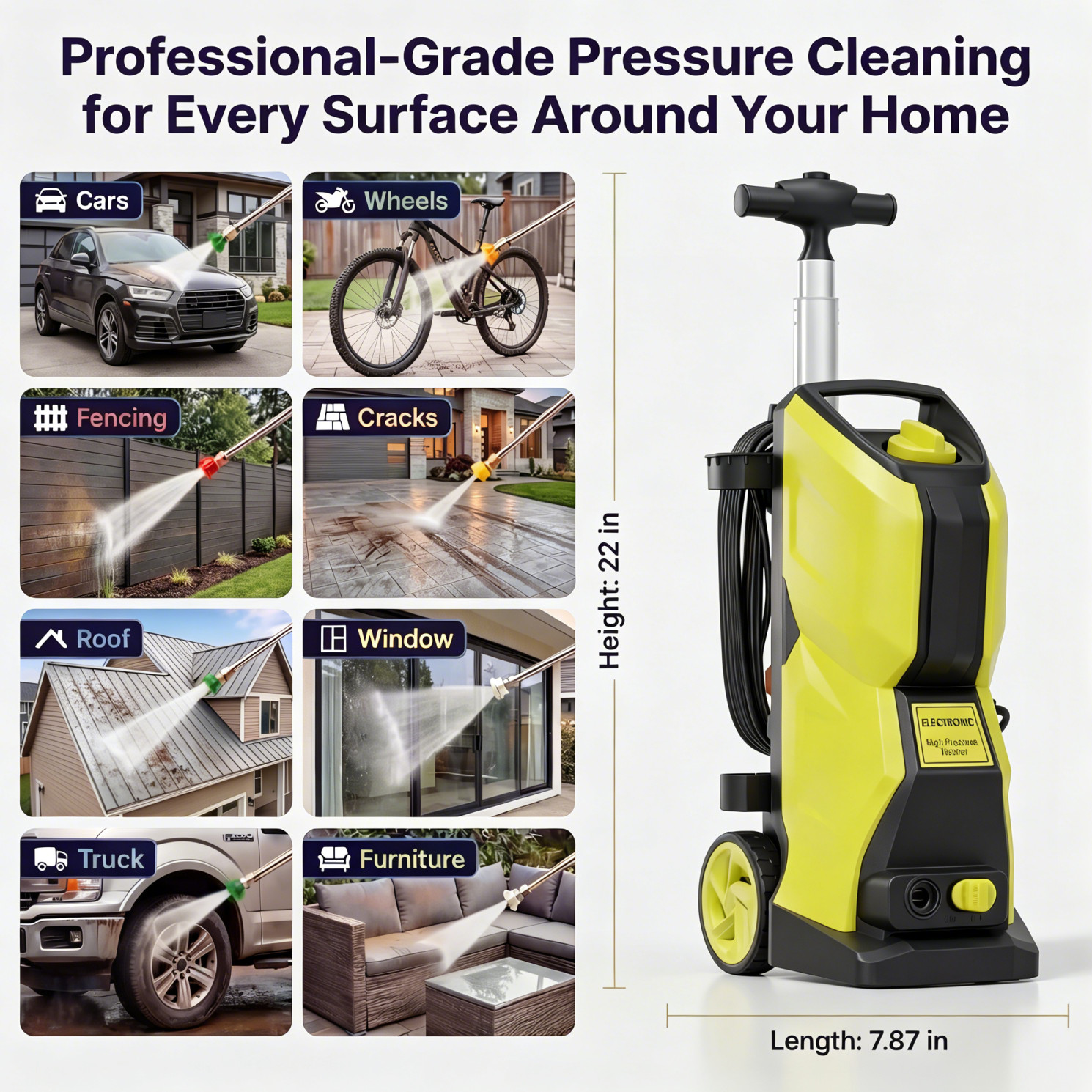 4800PSI 2.5GPM NEW Upgraded Electric High Pressure Washer