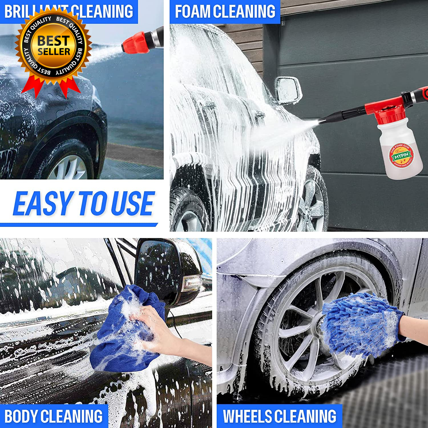New Rotary Dial 16 in 1 Car Wash Foam Foam Cannon Adjustable Hose Wash Sprayer