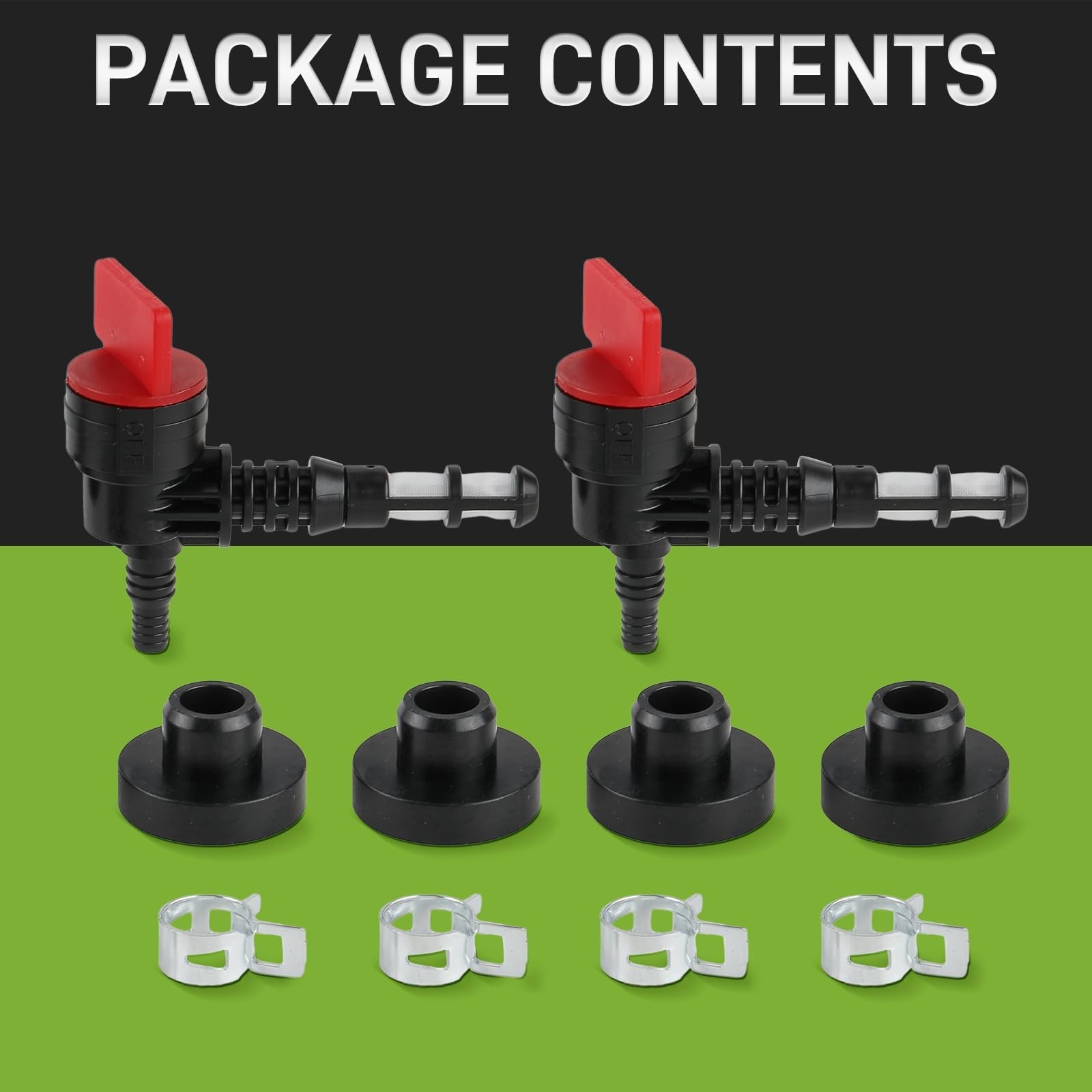 2 Pack 90 Degree Fuel Gas Shut Off Valve w/ Grommet Clamp for 192980GS 208961…