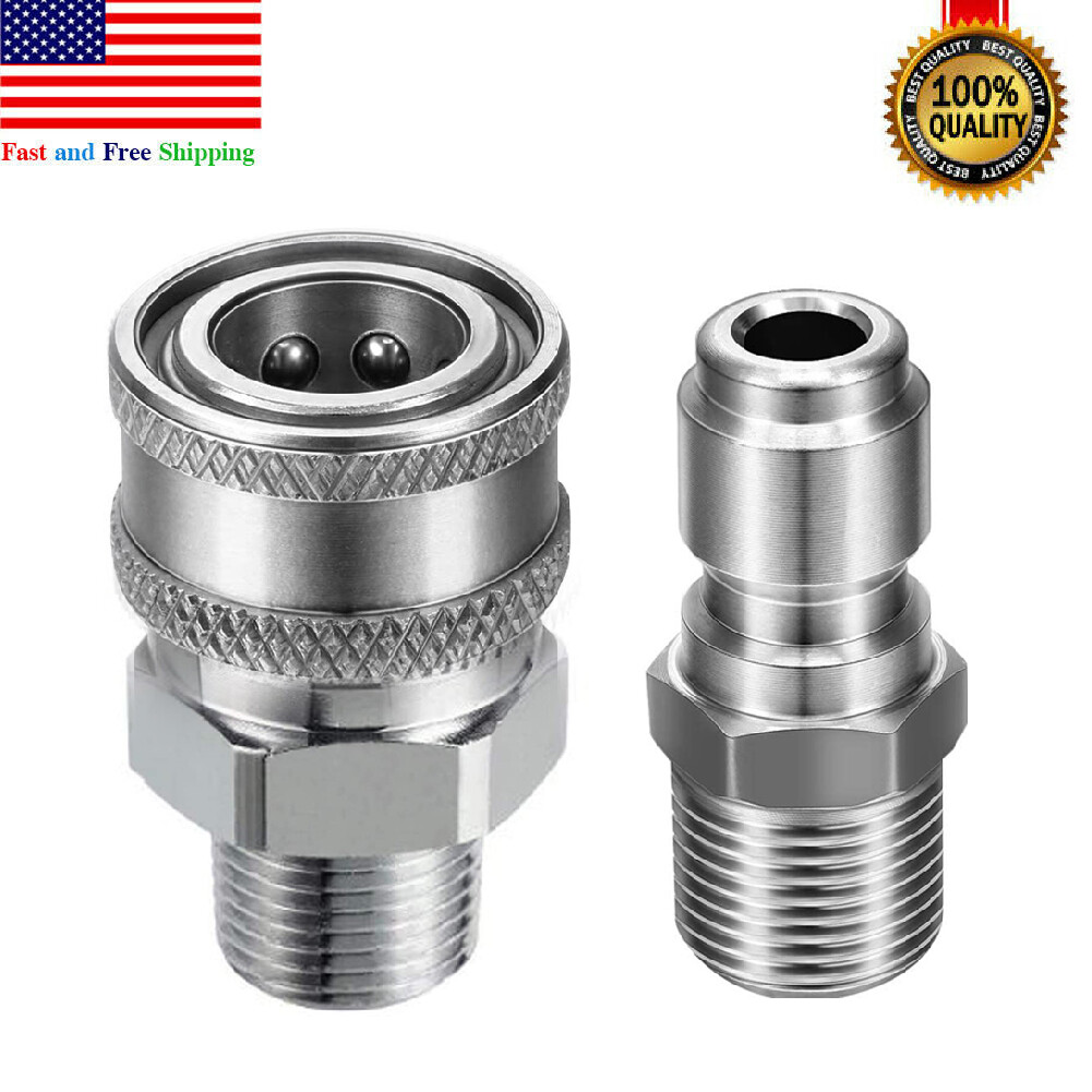3/8’’ Male Thread Fitting Pressure Washer Adapter Set Quick Connect Kit 5000 PSI