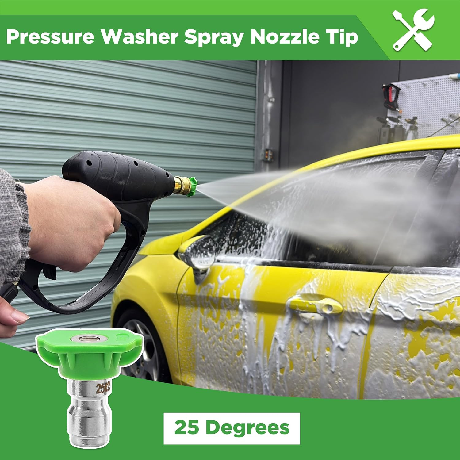 Pressure Washer Tips, 25 Degree Green Power Washer Nozzle Tips, Pressure Washer
