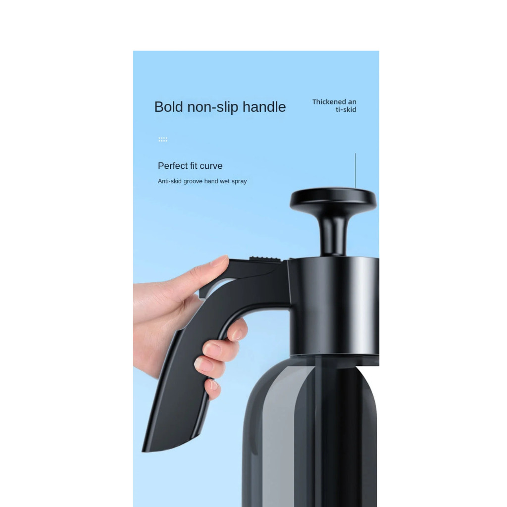 2L Hand Pump Foam Sprayer with 3 Types of Nozzle Hand Pneumatic Foam Cannon Snow