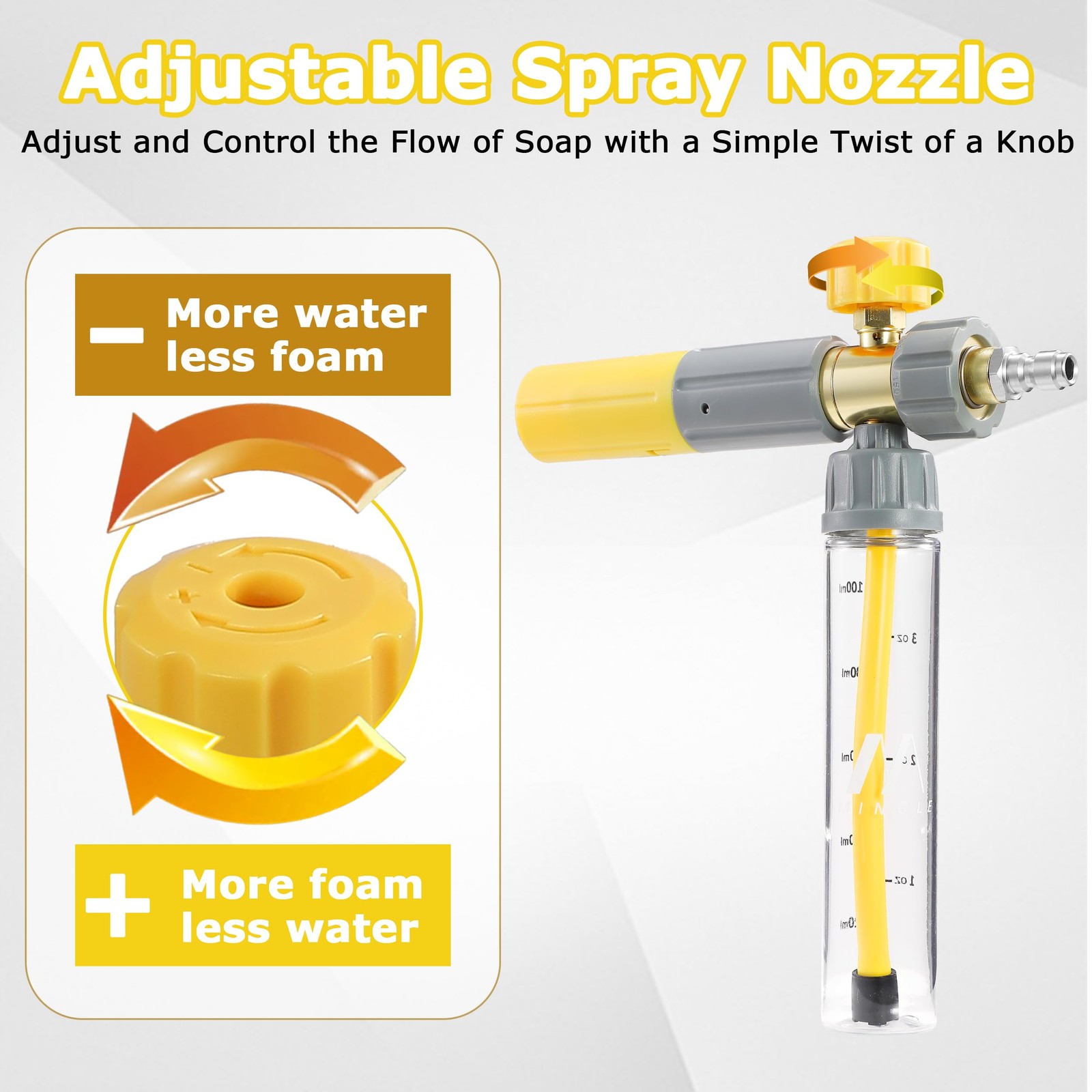 Concentrate Foam Cannon with Pressure Washer Gun, Ready-to-Use Mini Soap Cann…