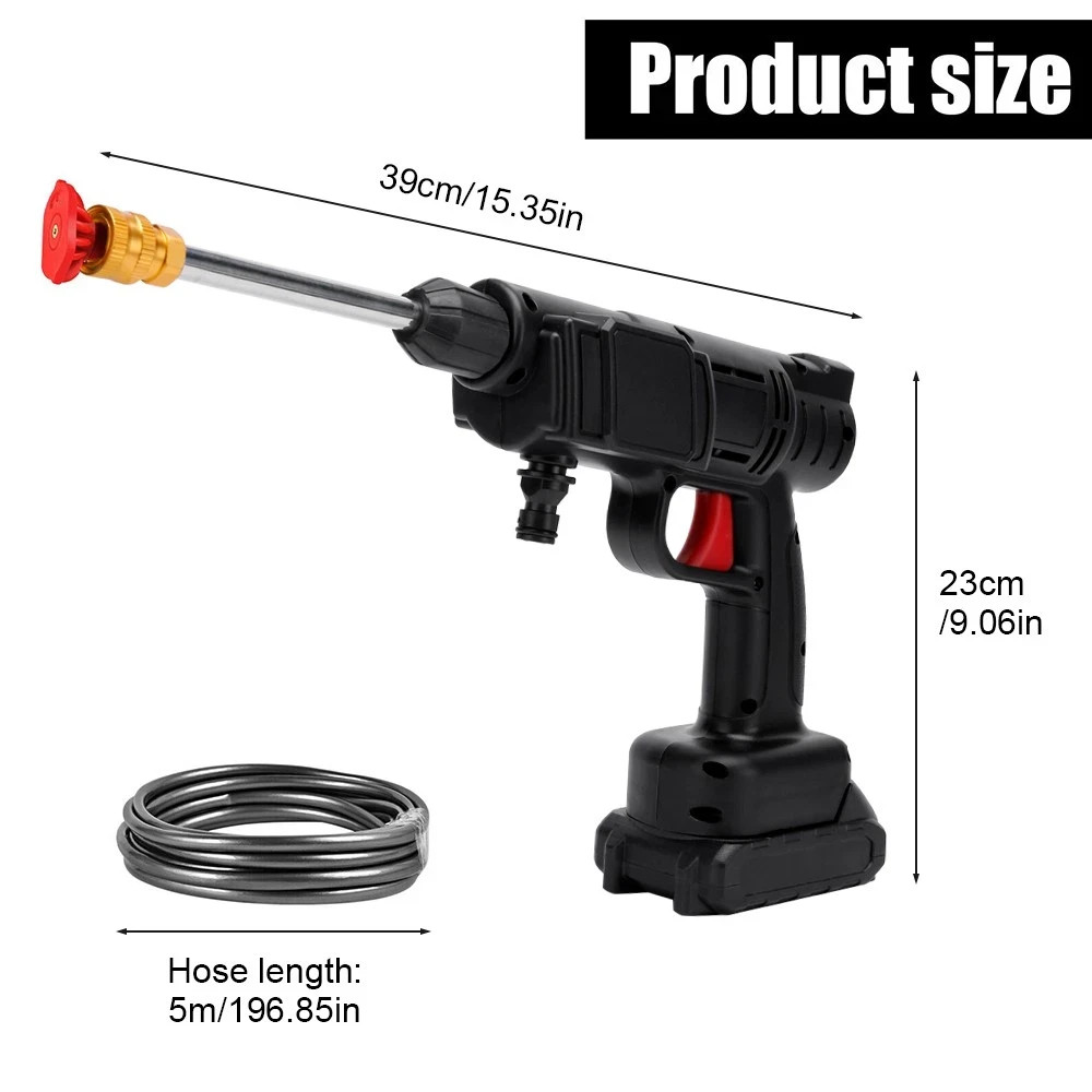 2 Battery Cordless Portable Car High Pressure Washer Jet Water Wash Cleaner Gun