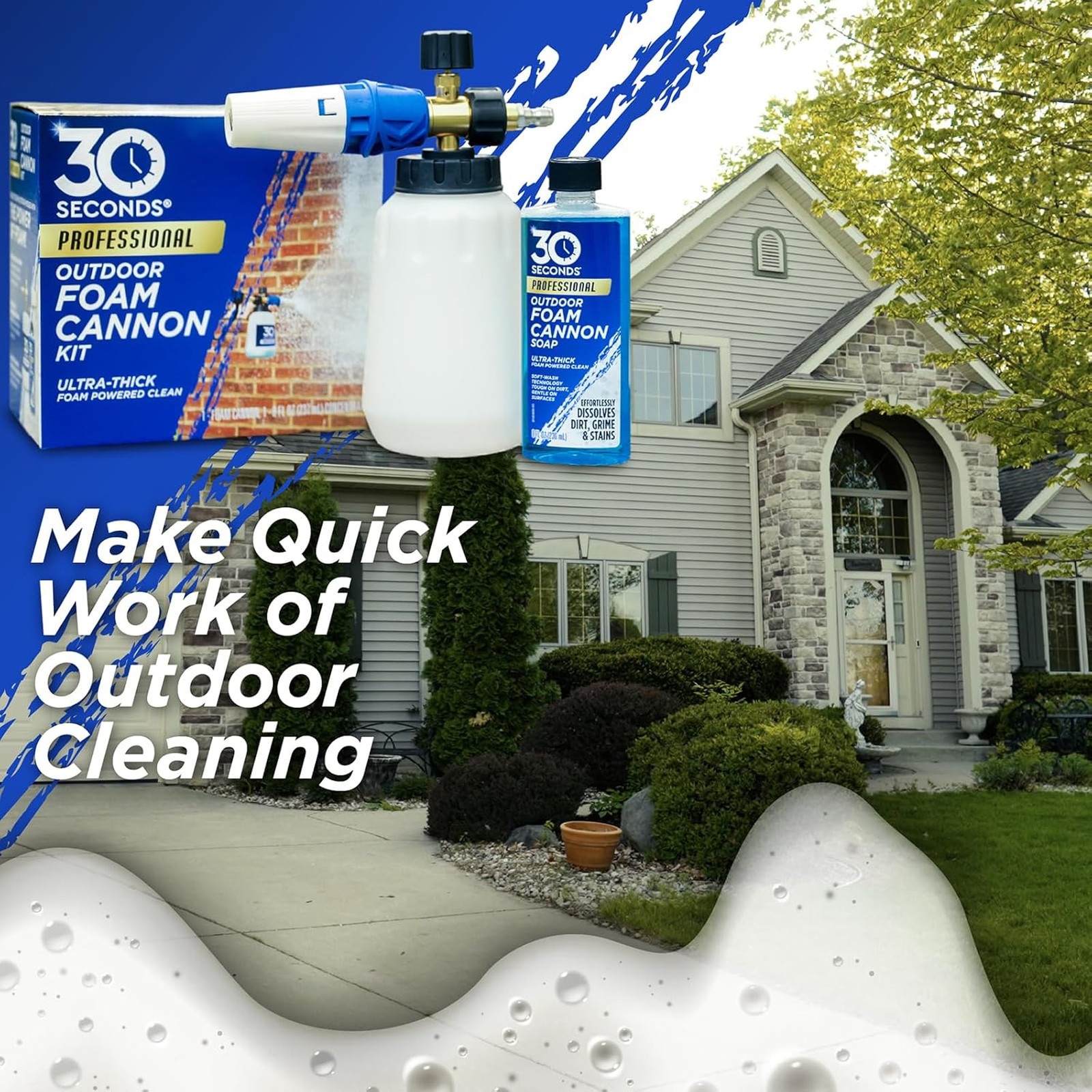 Foam Cannon Kit 30 Seconds Pressure Washer Sprayer 8 fl oz Soap Siding Decks