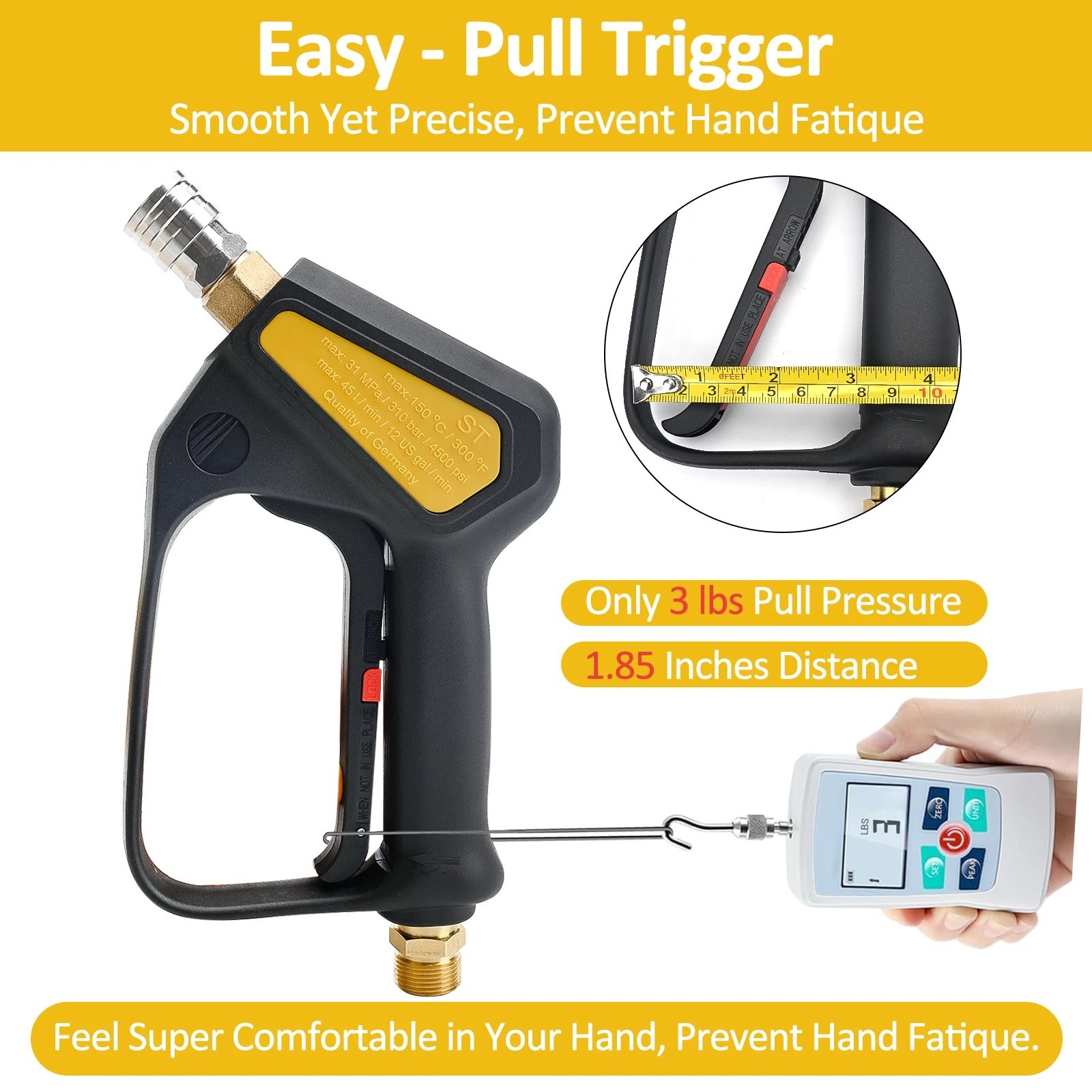 Pressure Washer Gun M22 14mm Aluminum Foam Cannon Adjustable Spray Swivel Kit