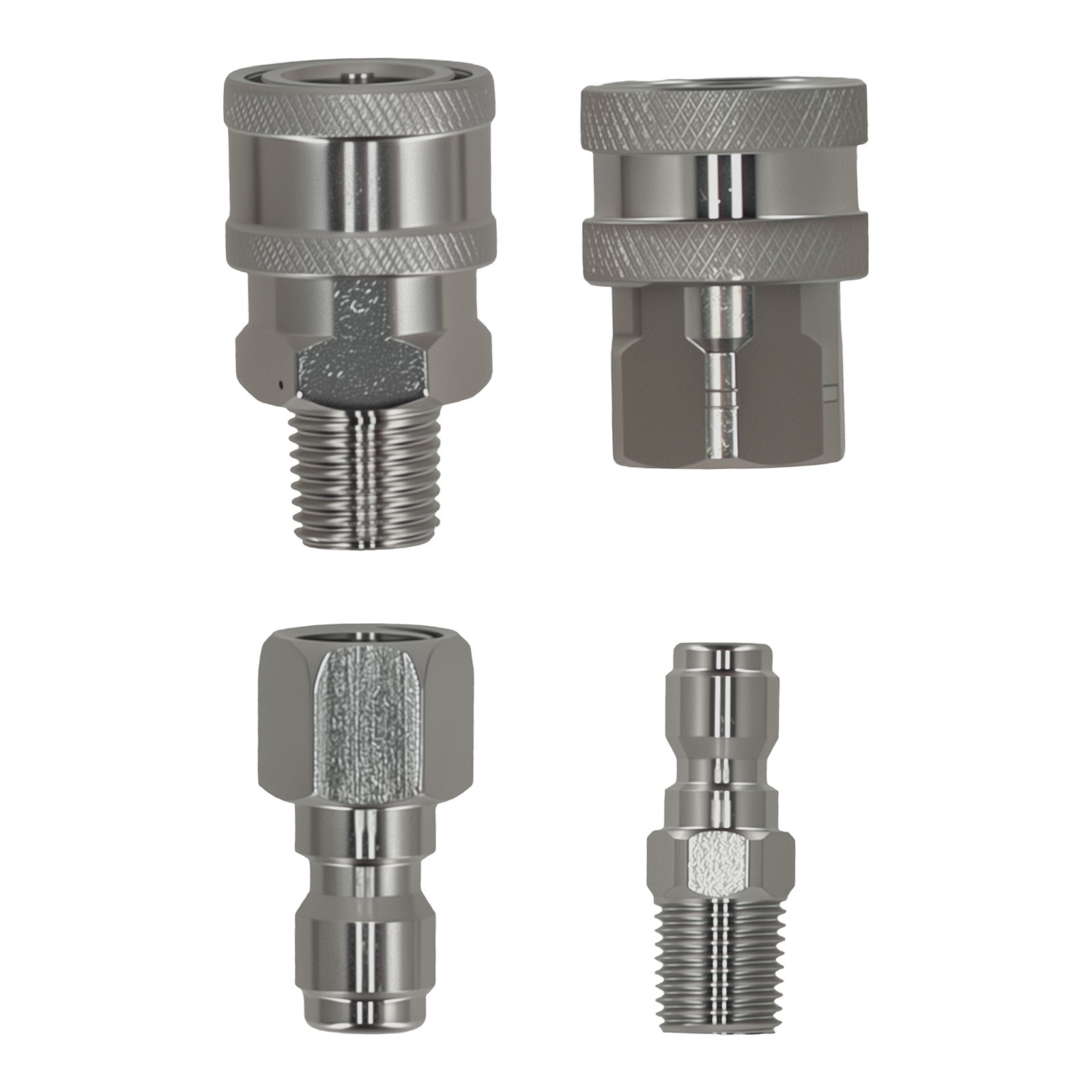 1/4″ Quick Connect NPT Adapter for Pressure Washer Stainless Steel 4pc