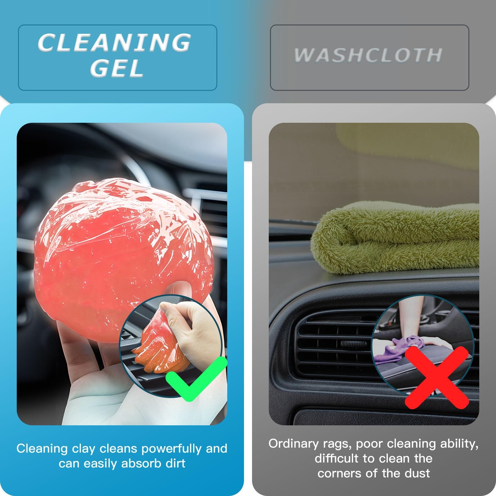 Car Cleaning Gel,Reusable Putty for Interior 0.8 OZ, Orange