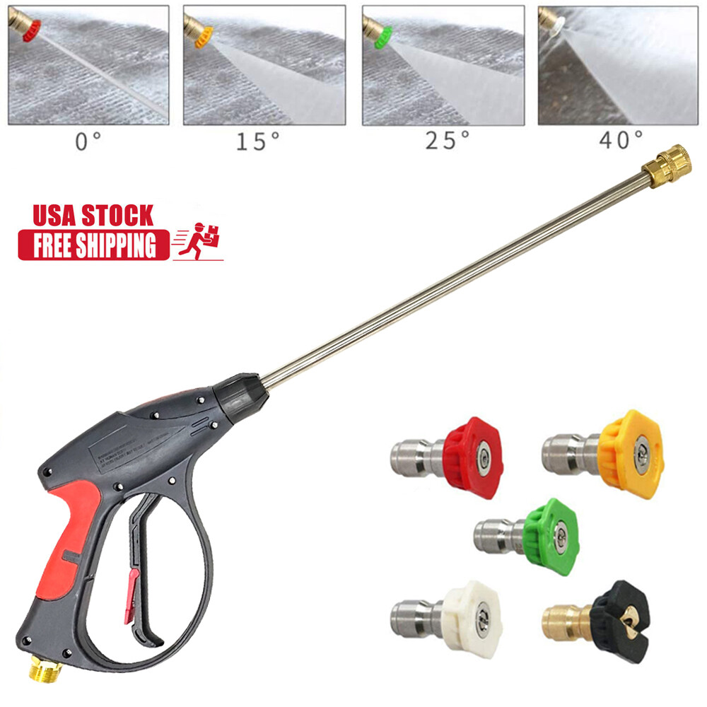 3000PSI High Pressure Car Power Washer Spray Gun Wand Lance Nozzles Kit M22-14