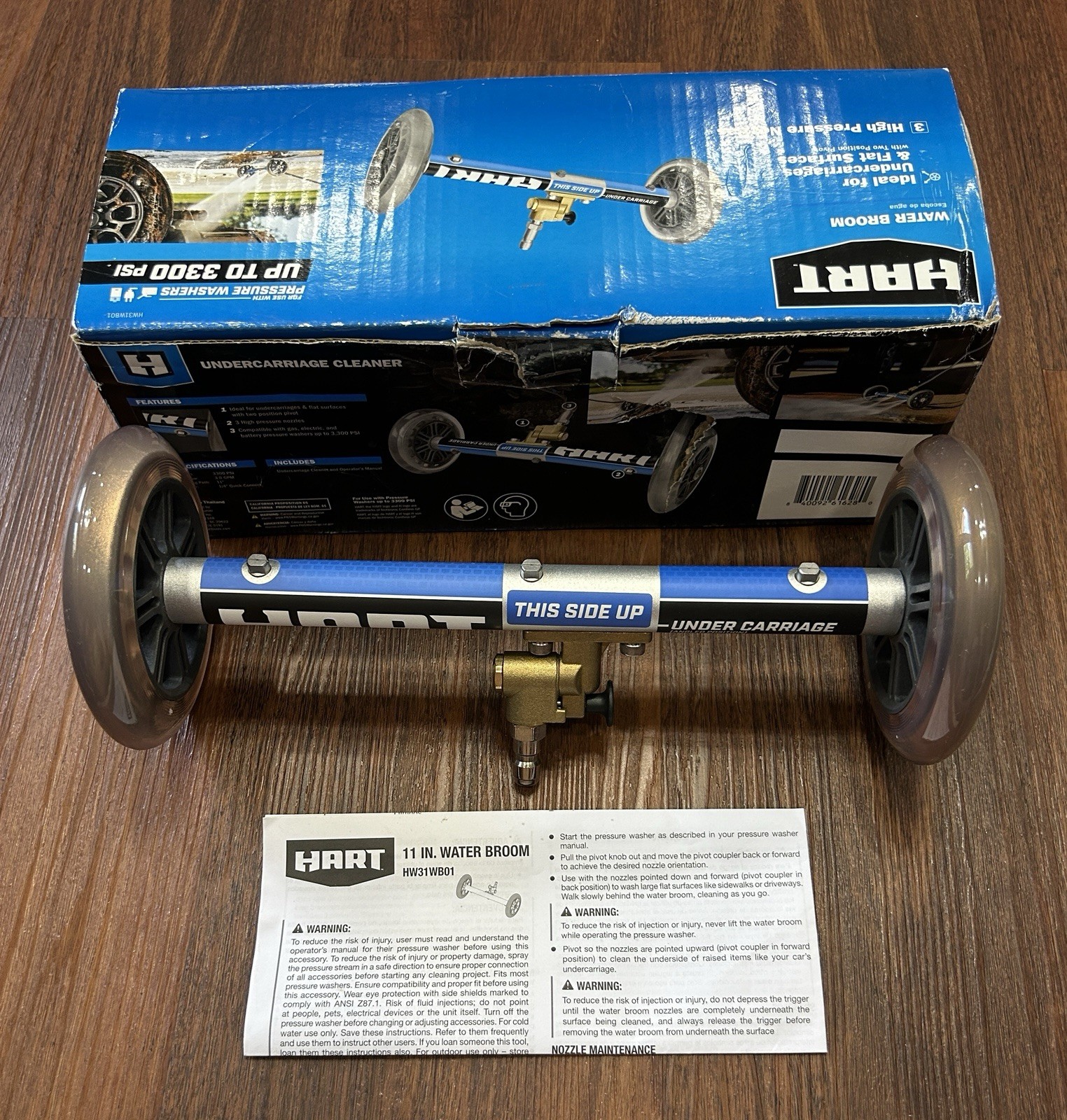HART 11 ” Inch Water Broom Undercarriage Surface Cleaner Pressure Washer 3300psi