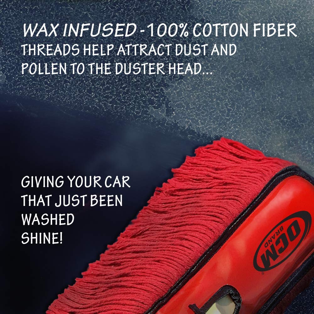 Classic Car Duster with Solid Wood Handle Includes Storage Case regular, Red