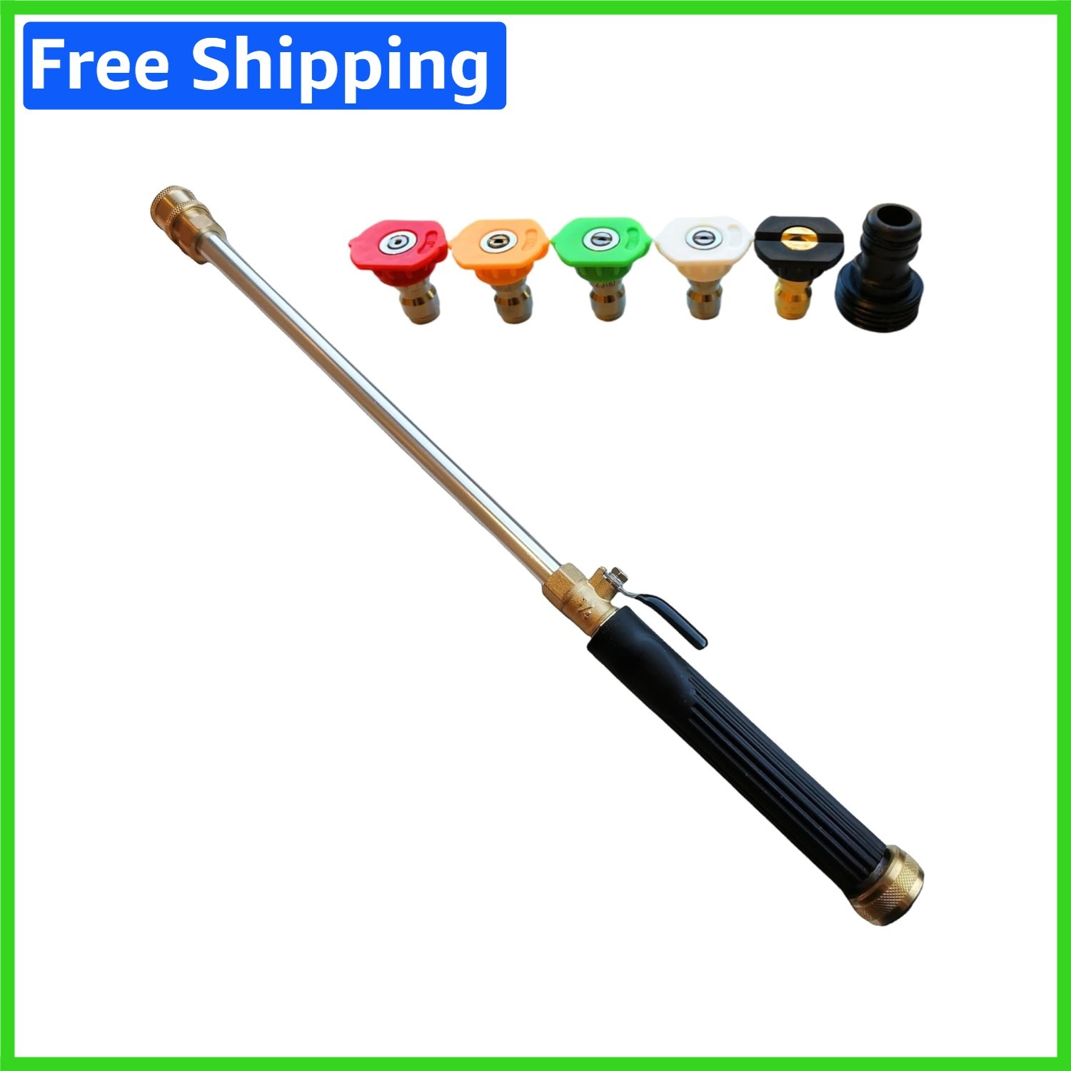 Lightweight Hydro Jet Wand for Garden Hose – 17″ Cleaning Sprayer with 5 Nozzles