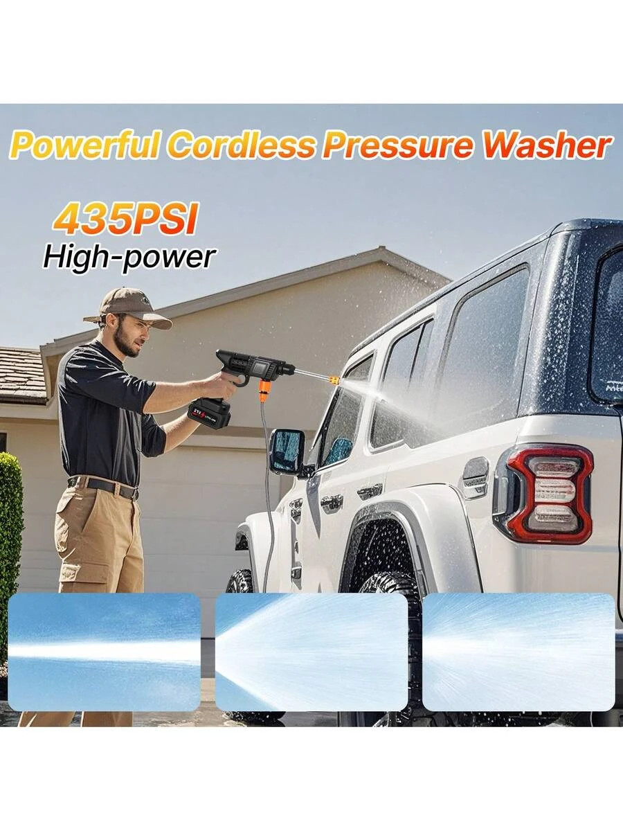 NEW Cordless Pressure Washer 3-In-1 Nozzle 435PSI FREE SHIPPING