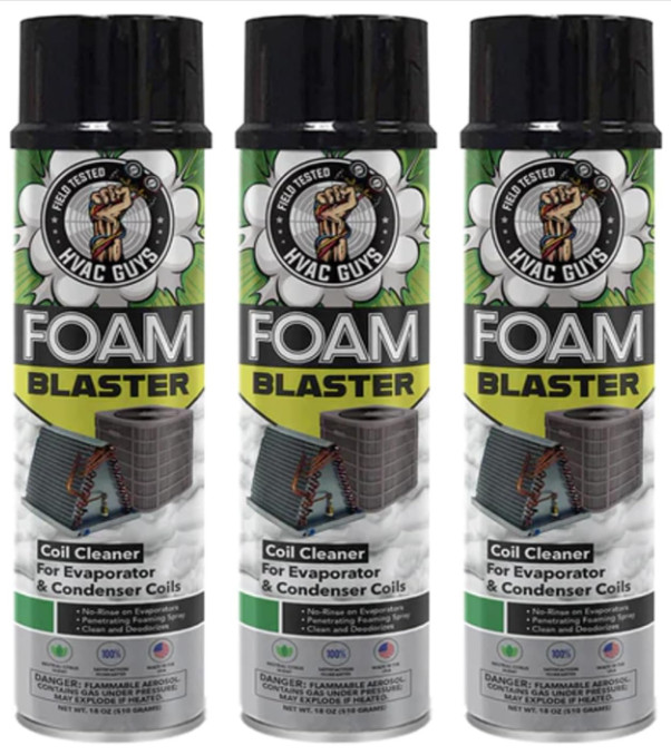 Leak Saver Foam Blaster AC Coil Cleaner 3-Pack – No Rinse, Citrus Scent