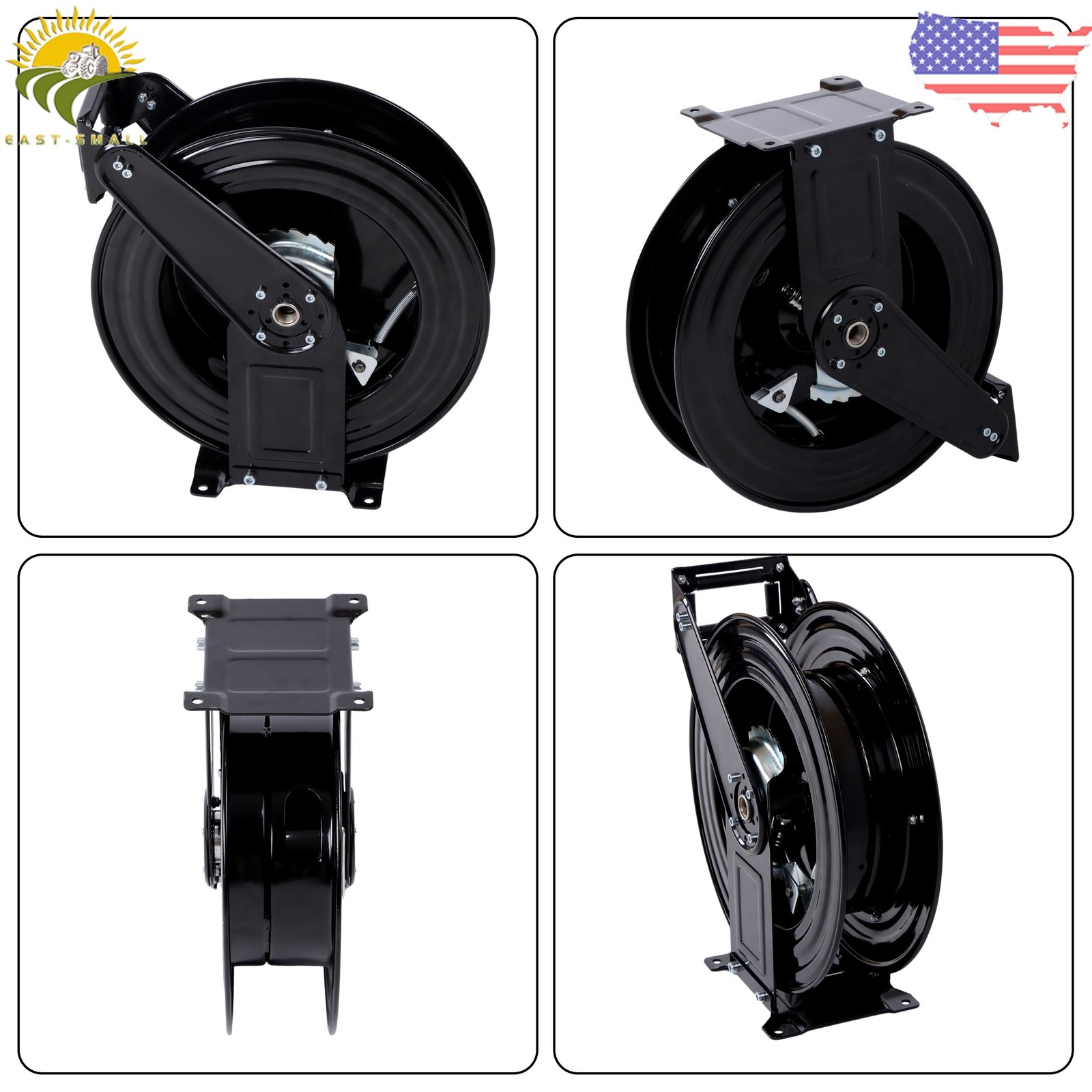 3/8″ X 50 FT High Pressure Washer Hose Reel for Water/Air/Oil Auto-Retractable