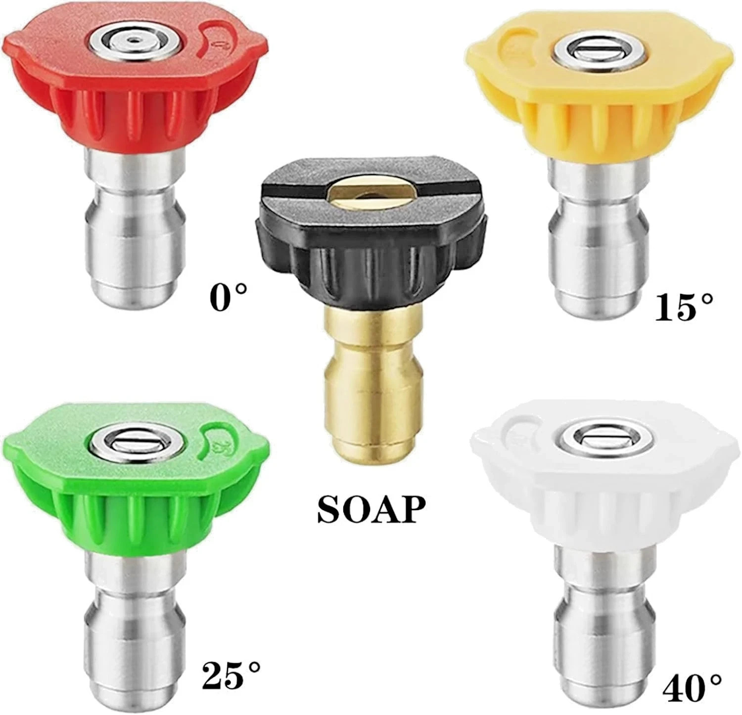 Pressure Washer Nozzle Tips 5 Pack 1/4″ Quick Connect 4000 PSI Spray Set 2.5 GPM