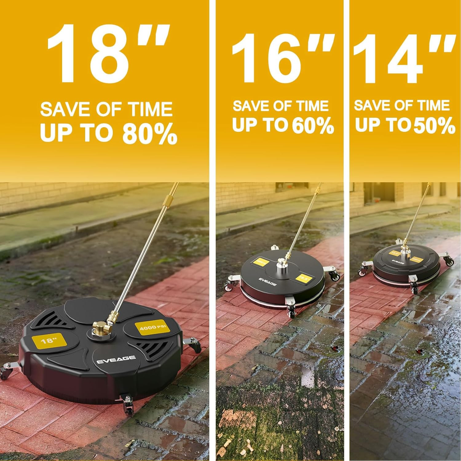 18″ Pressure Washer Surface Cleaner with Wheels – 4000 PSI Accessory