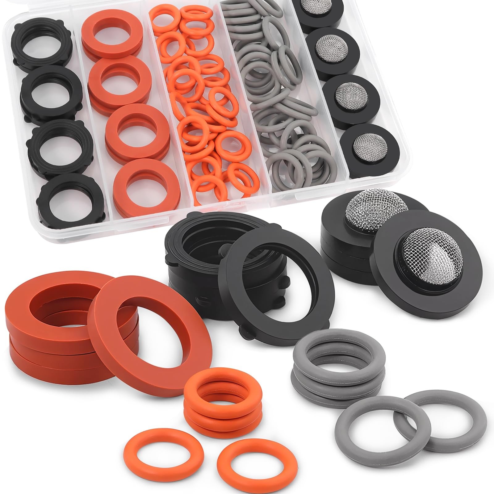 84 Pieces Power Pressure Washer O Rings, Garden Hose Washers Rubber & Screen …