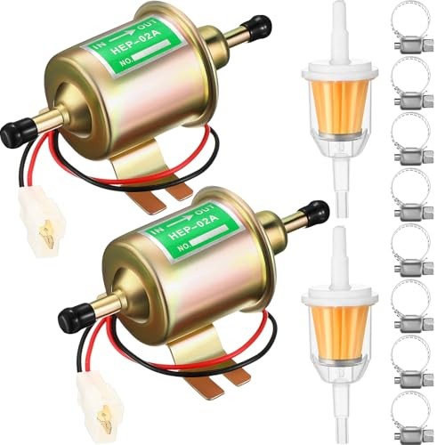 2 Pcs Electric Fuel Pump Kit 12v Universal Low Pressure 4-7 Psi Gas Gold