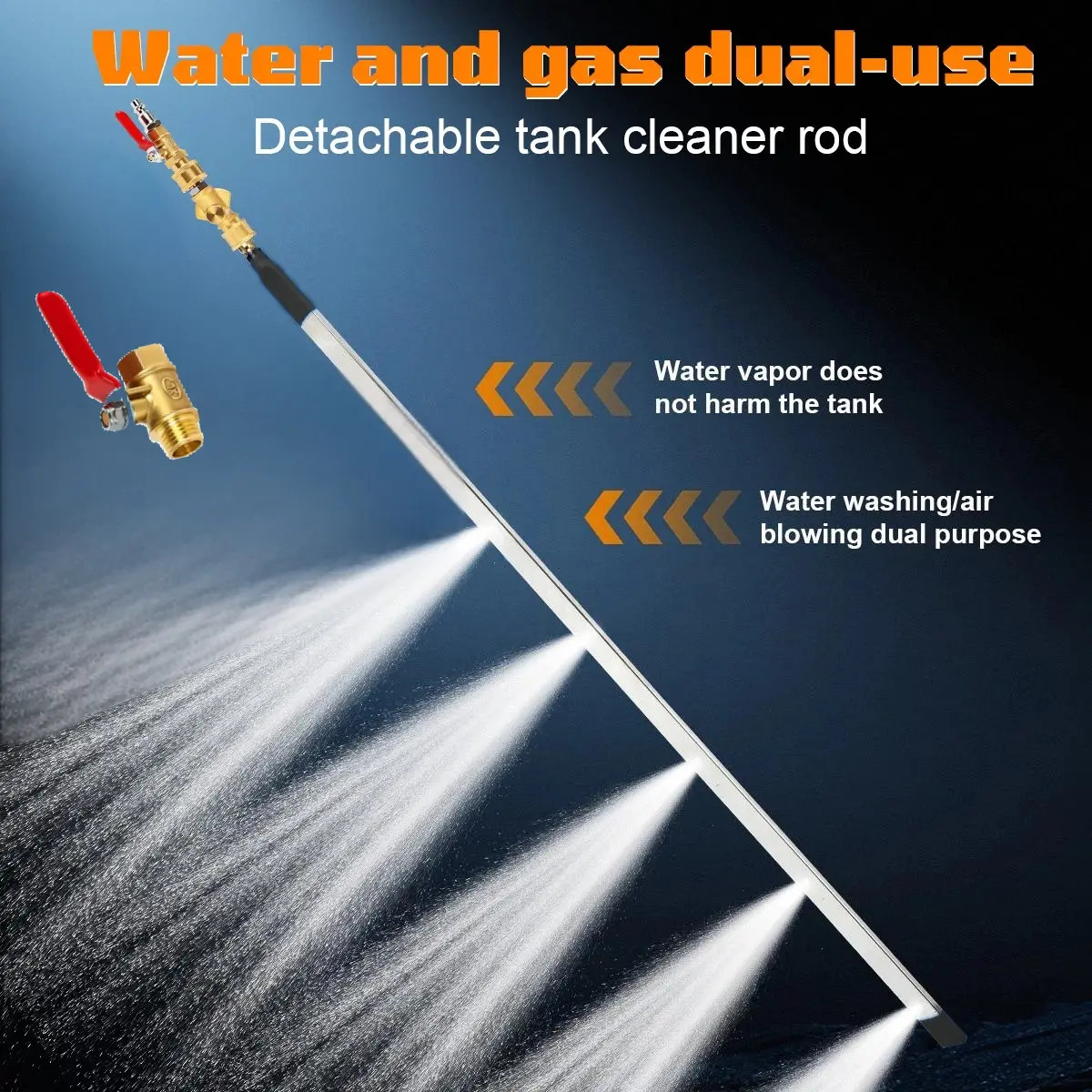 Portable Radiator Cleaning Wand – 31.5″ Flush Tool with Tips & Quick Couplers