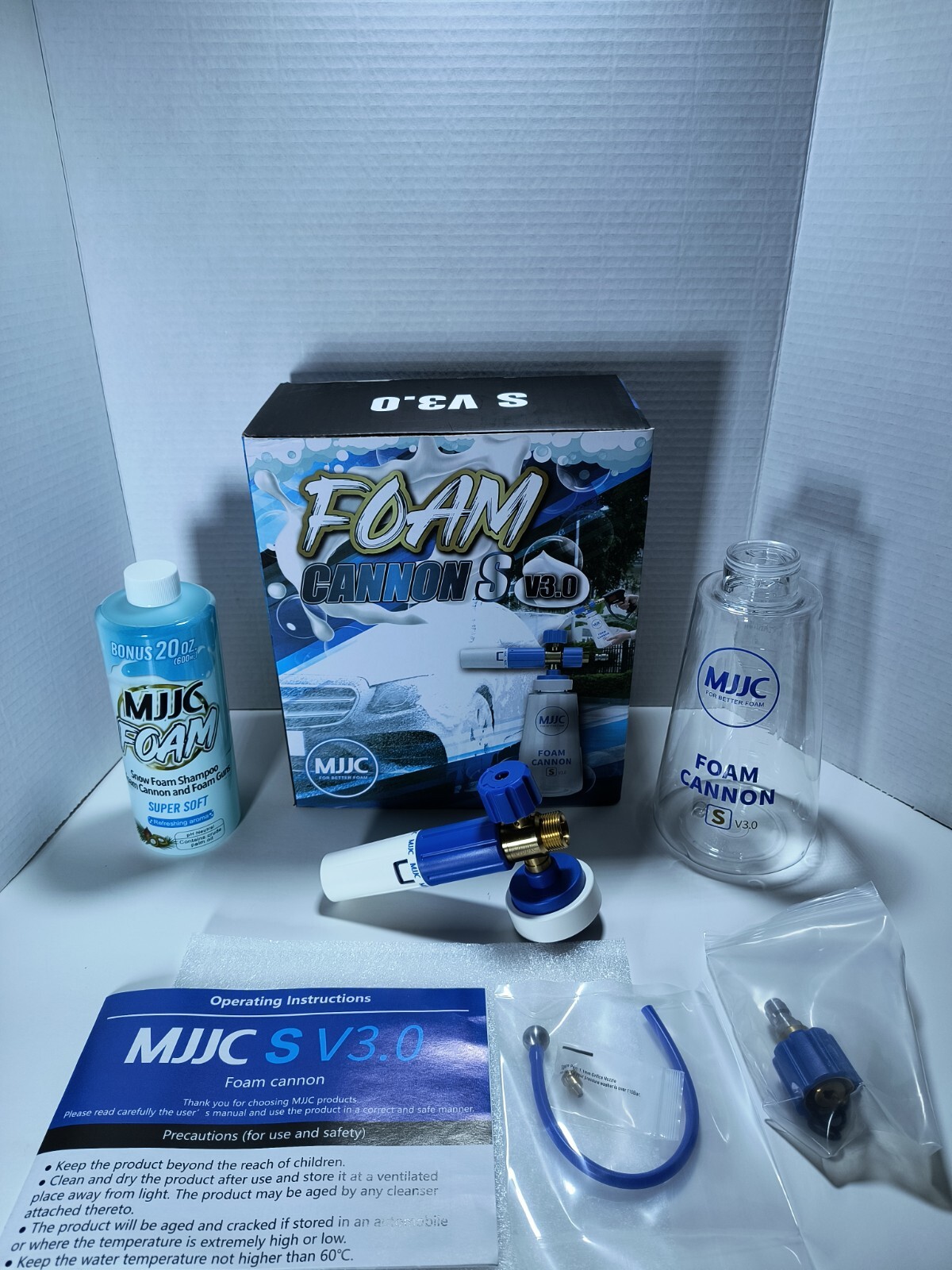 MJJC Premium Combo of Foam Cannon S V3.0 with 1/4″ Quick Connector and MJJC Foam