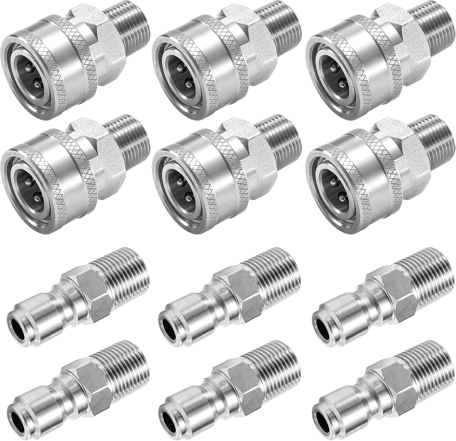 12PCS 3/8″ NPT Pressure Washer Quick Connect Adapter Kit Stainless Steel