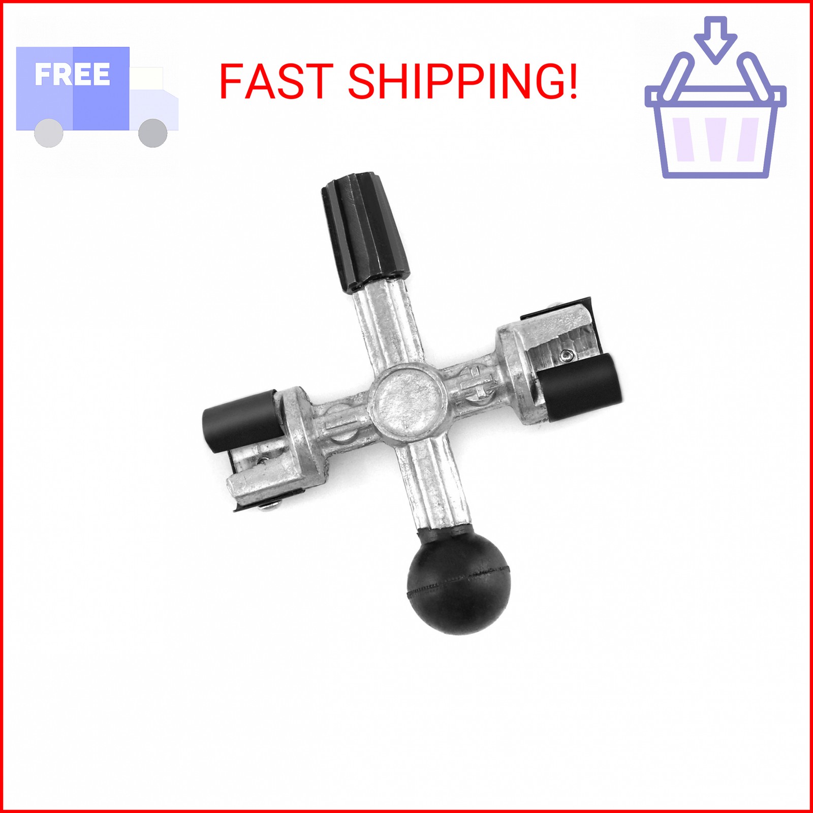 QWORK Battery Post Cleaner, 1 Pack 4-Way Battery Terminal Post Scraper Cleaning