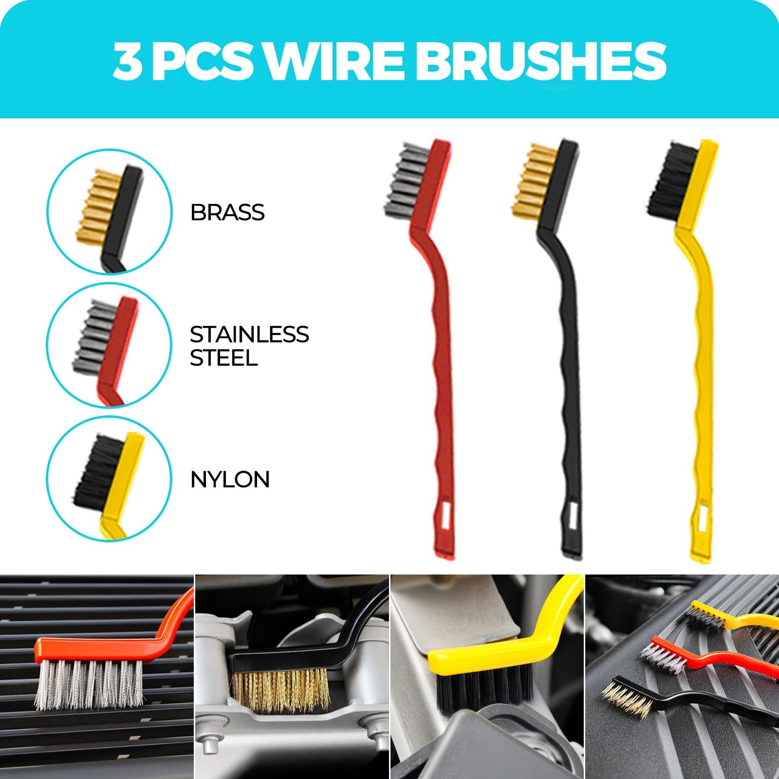 ALFLOD 30Pcs Car Detailing Kit, Brush Set, Wash Yellow