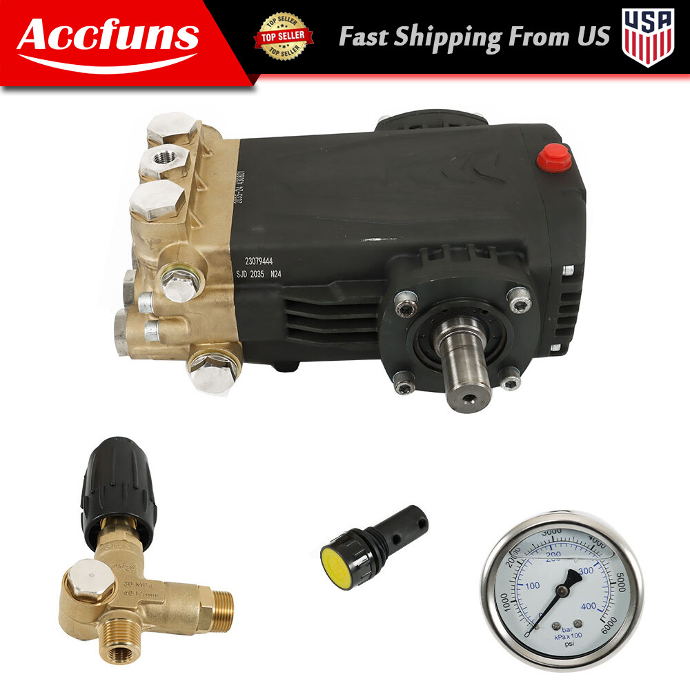 3500 PSI 5.6GPM Pressure Washer Pump General Right Shaft Belt Drive Blue New