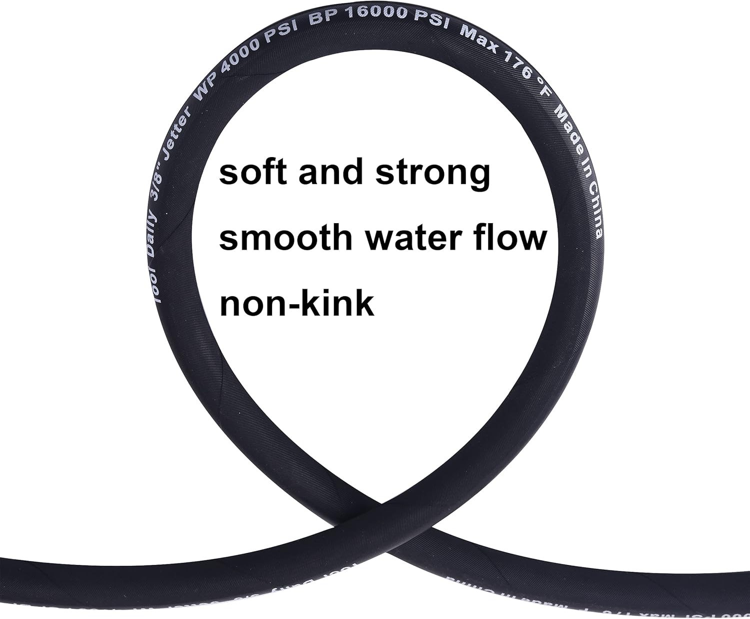 Pressure Washer Whip Hose 4 FT Steel Wire Braid Swivel Connector for Pressure
