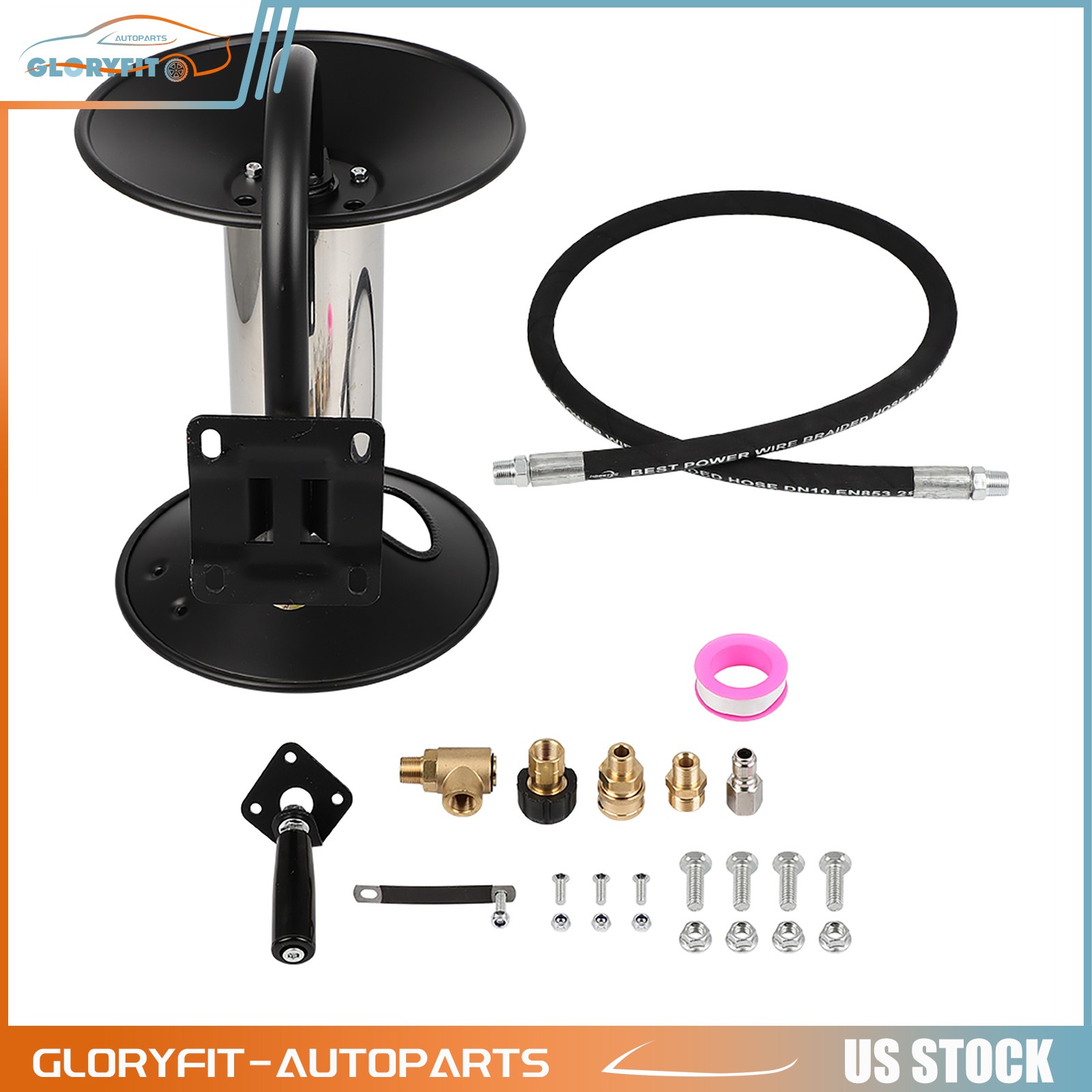 Pressure Washer Hose Reel 100 FT Heavy Duty Steel Hose Reel for Power Washer